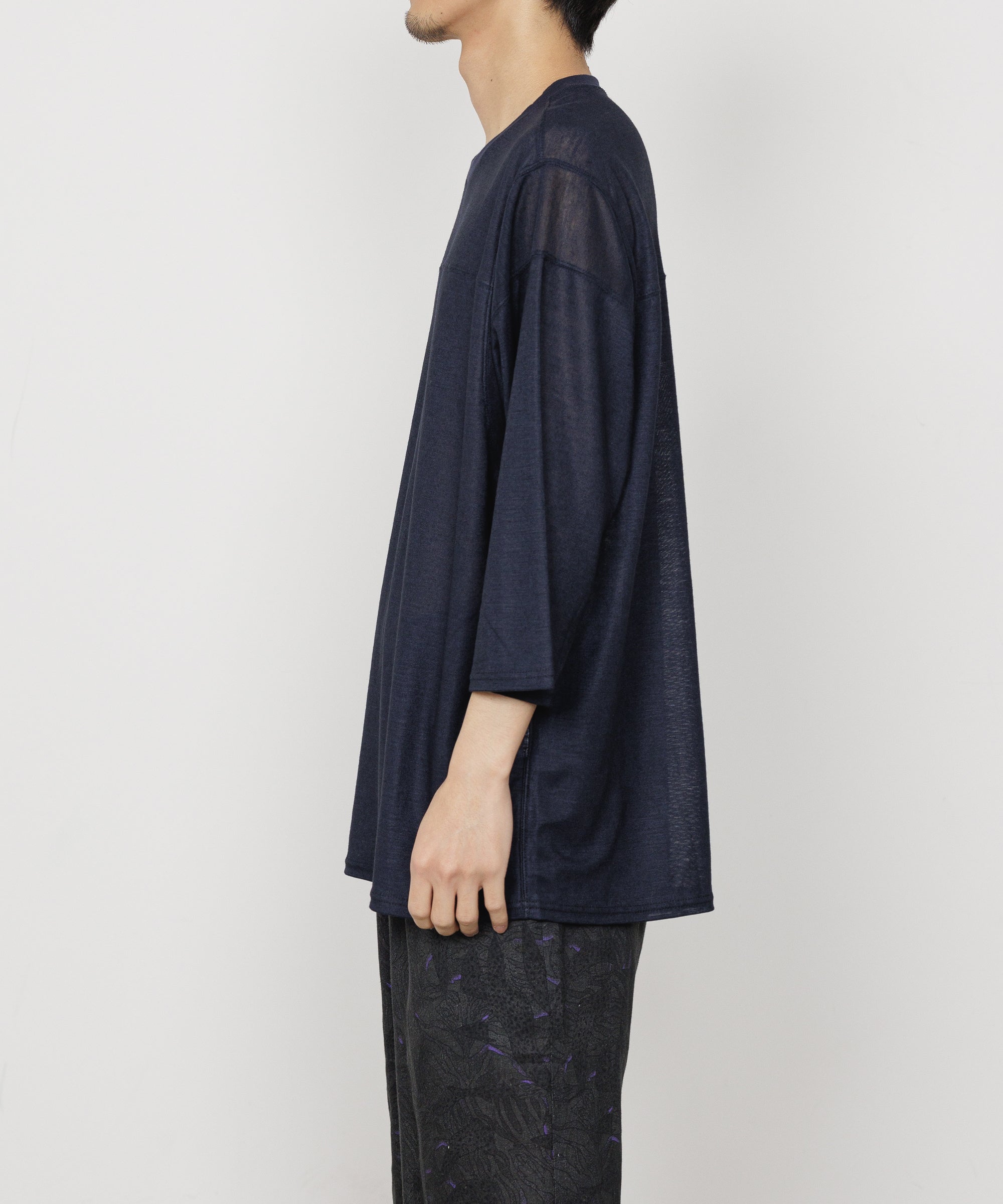 RAMIE KNIT BALL GAMES 3/4 SLEEVE TEE, Navy