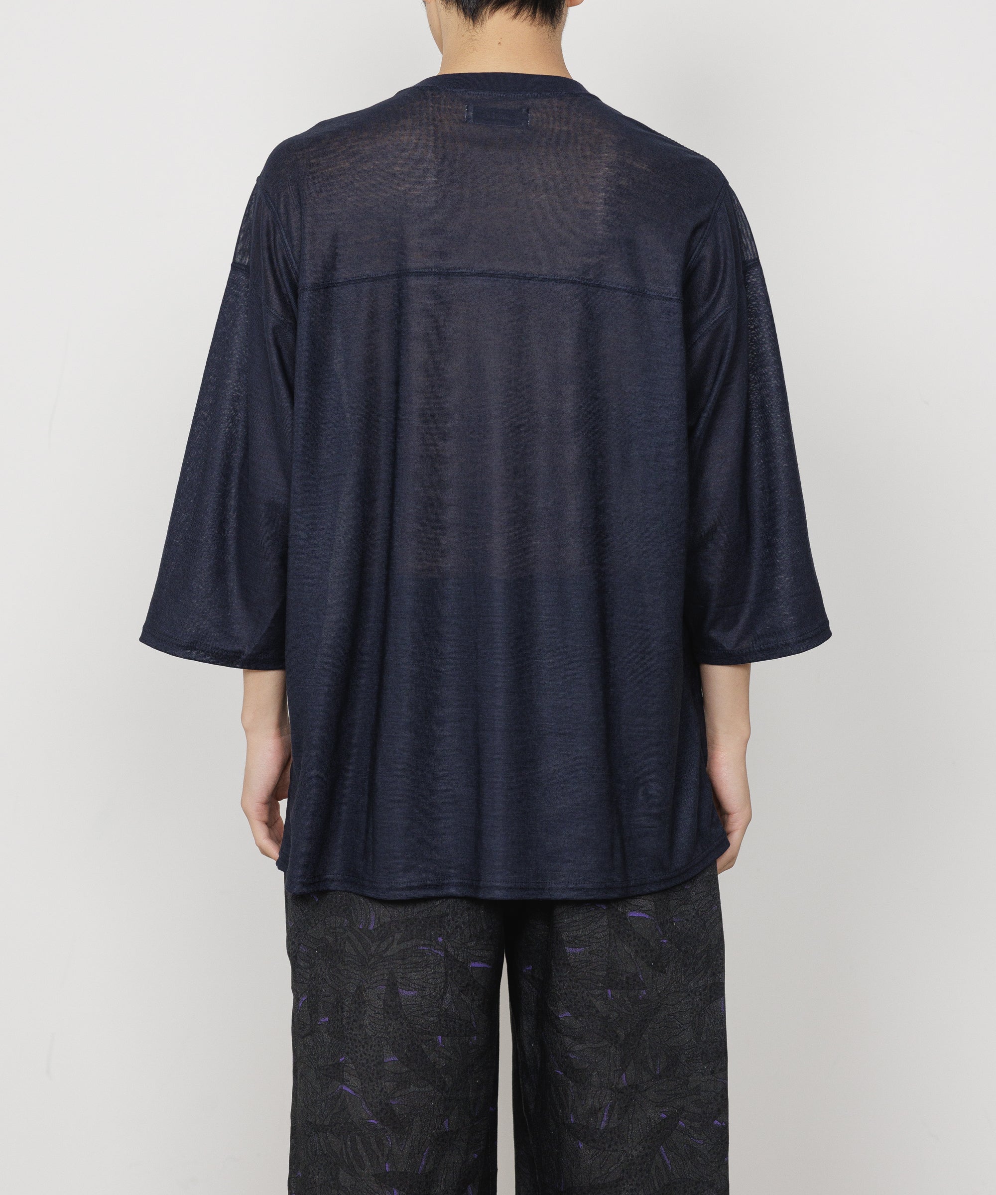 RAMIE KNIT BALL GAMES 3/4 SLEEVE TEE, Navy