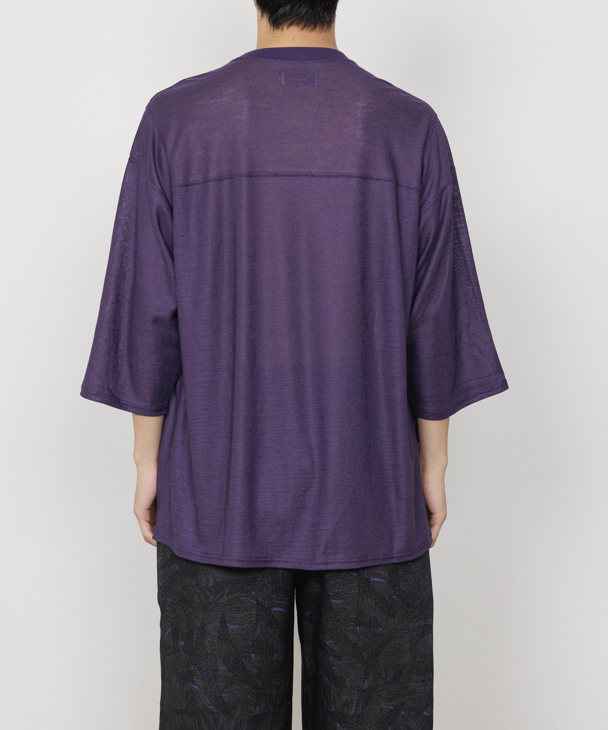 RAMIE KNIT BALL GAMES 3/4 SLEEVE TEE, Purple