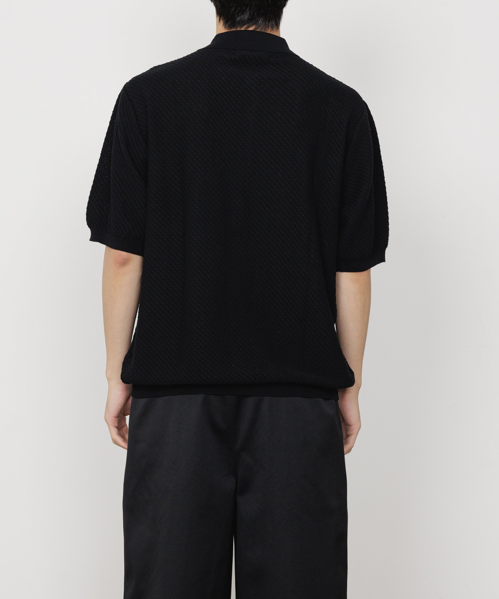 ORGANIC COTTON TWIST YARN SKIPPER KNIT, Black