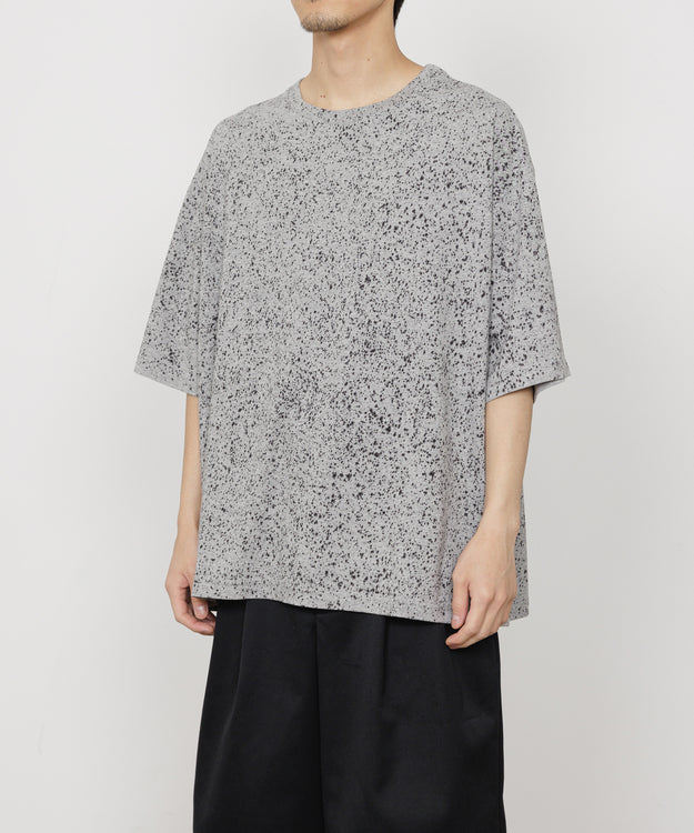 30/1 ORGANIC COTTON KNIT LOOSE FIT SPLASH TEE, Top Gray
