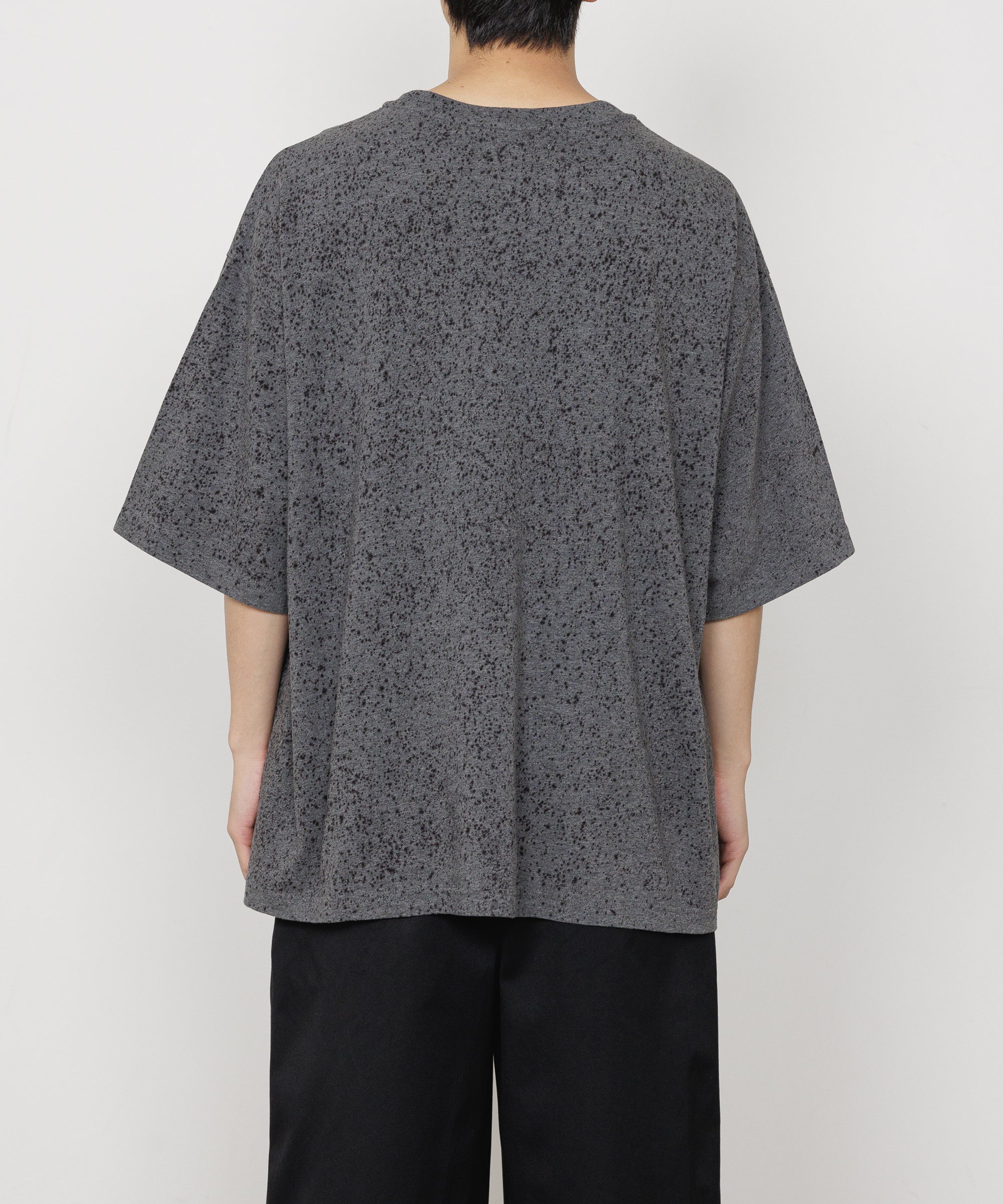 30/1 ORGANIC COTTON KNIT LOOSE FIT SPLASH TEE, Top Charcoal