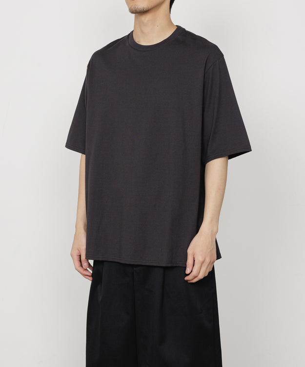 40/2 ORGANIC COTTON KNIT CREW NECK TEE, Charcoal