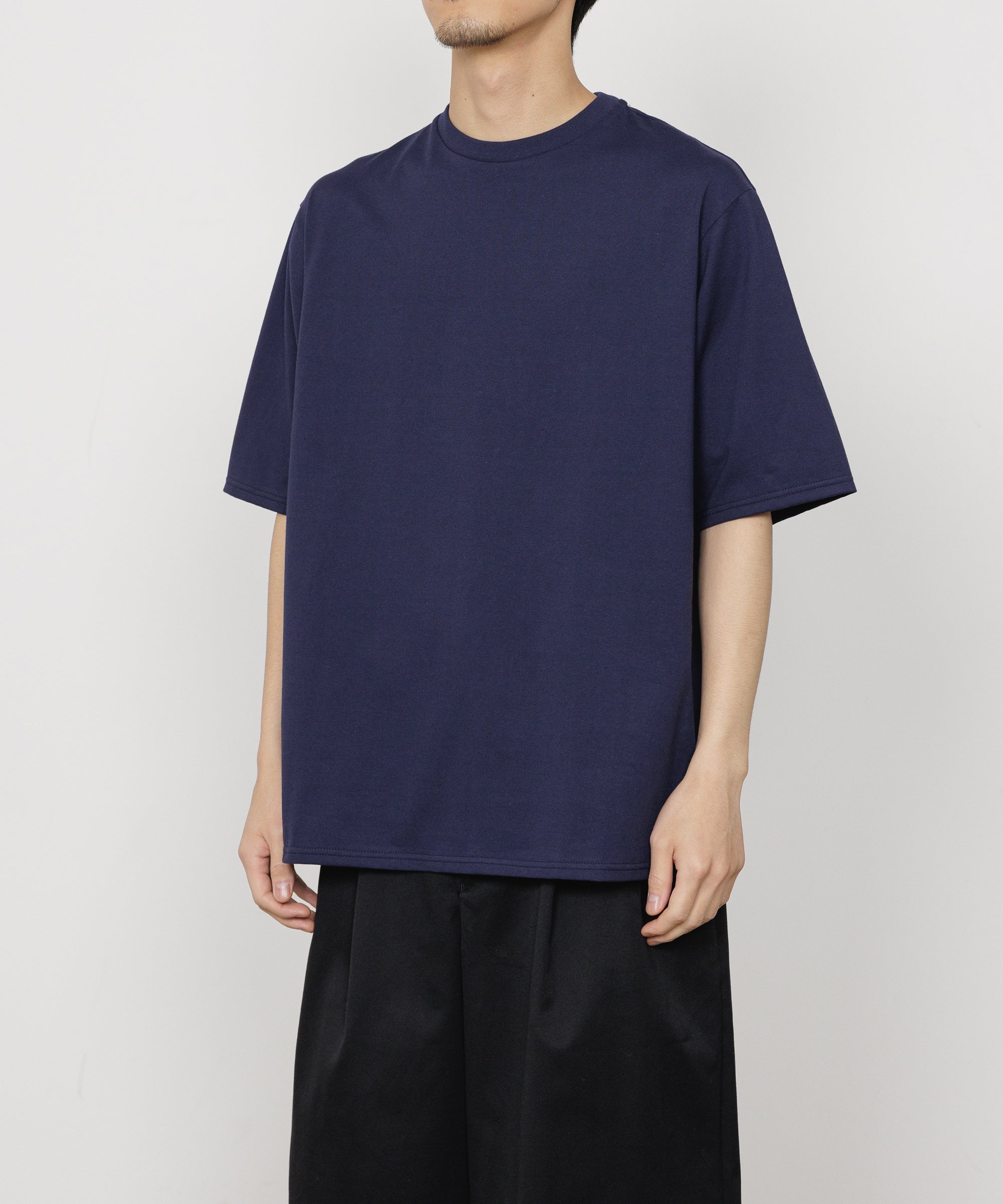 40/2 ORGANIC COTTON KNIT CREW NECK TEE, Navy