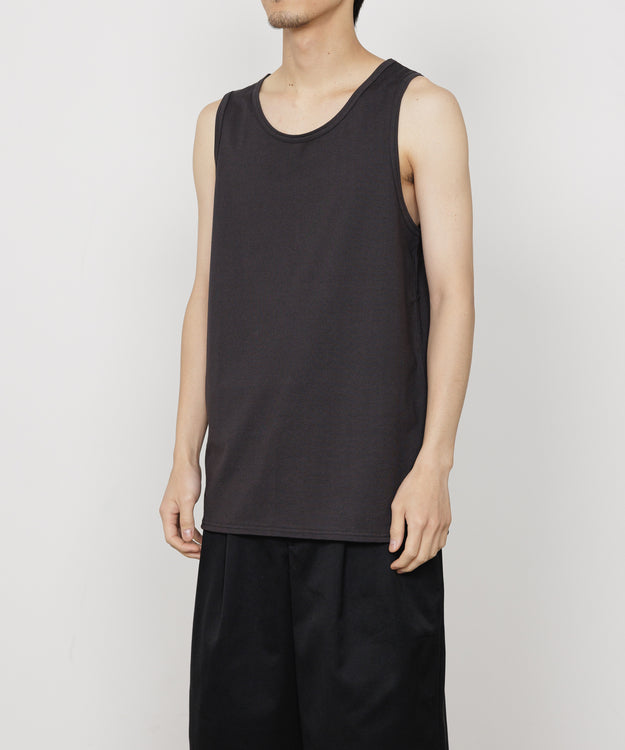 40/2 ORGANIC COTTON KNIT TANK TOP, Charcoal