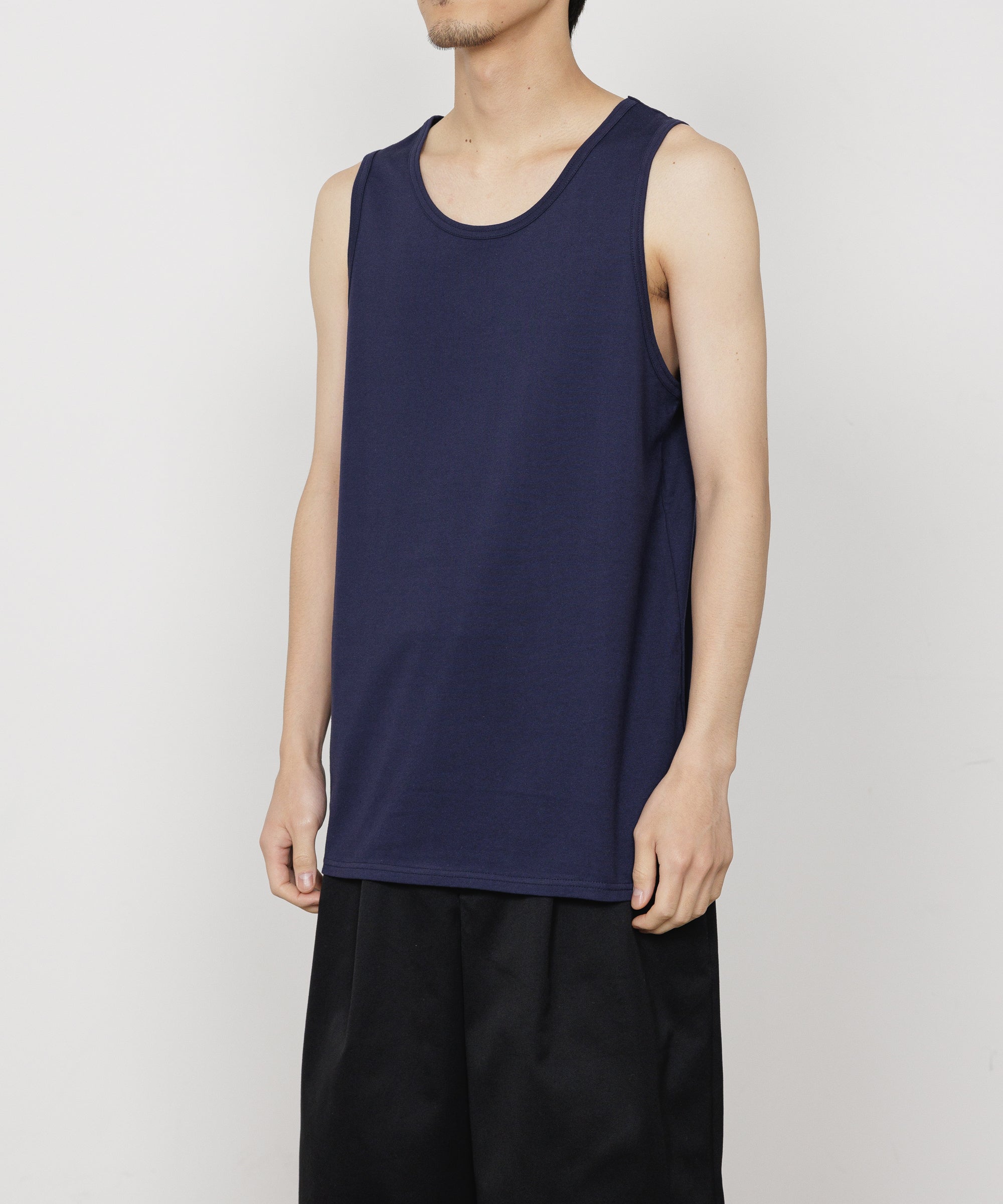 40/2 ORGANIC COTTON KNIT TANK TOP, Navy
