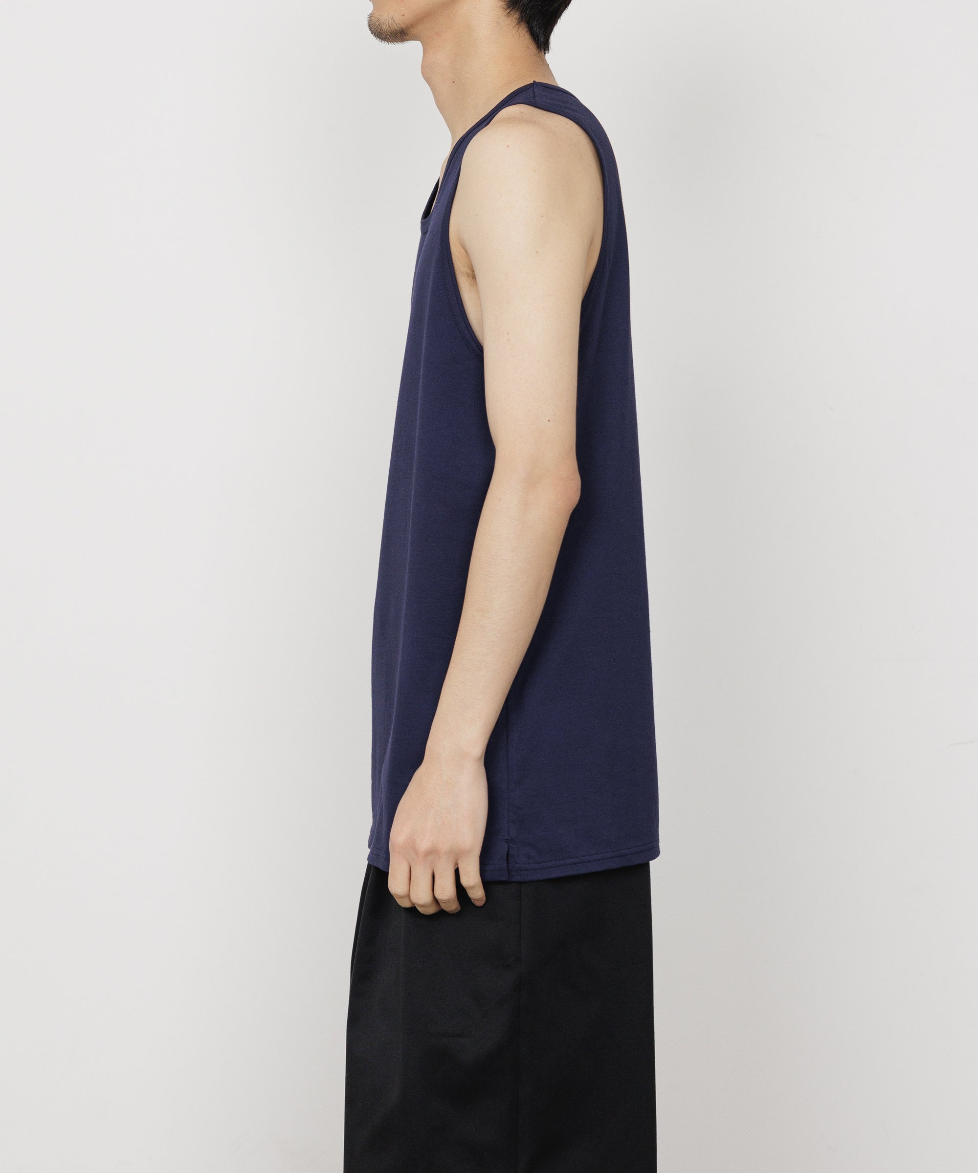 40/2 ORGANIC COTTON KNIT TANK TOP, Navy
