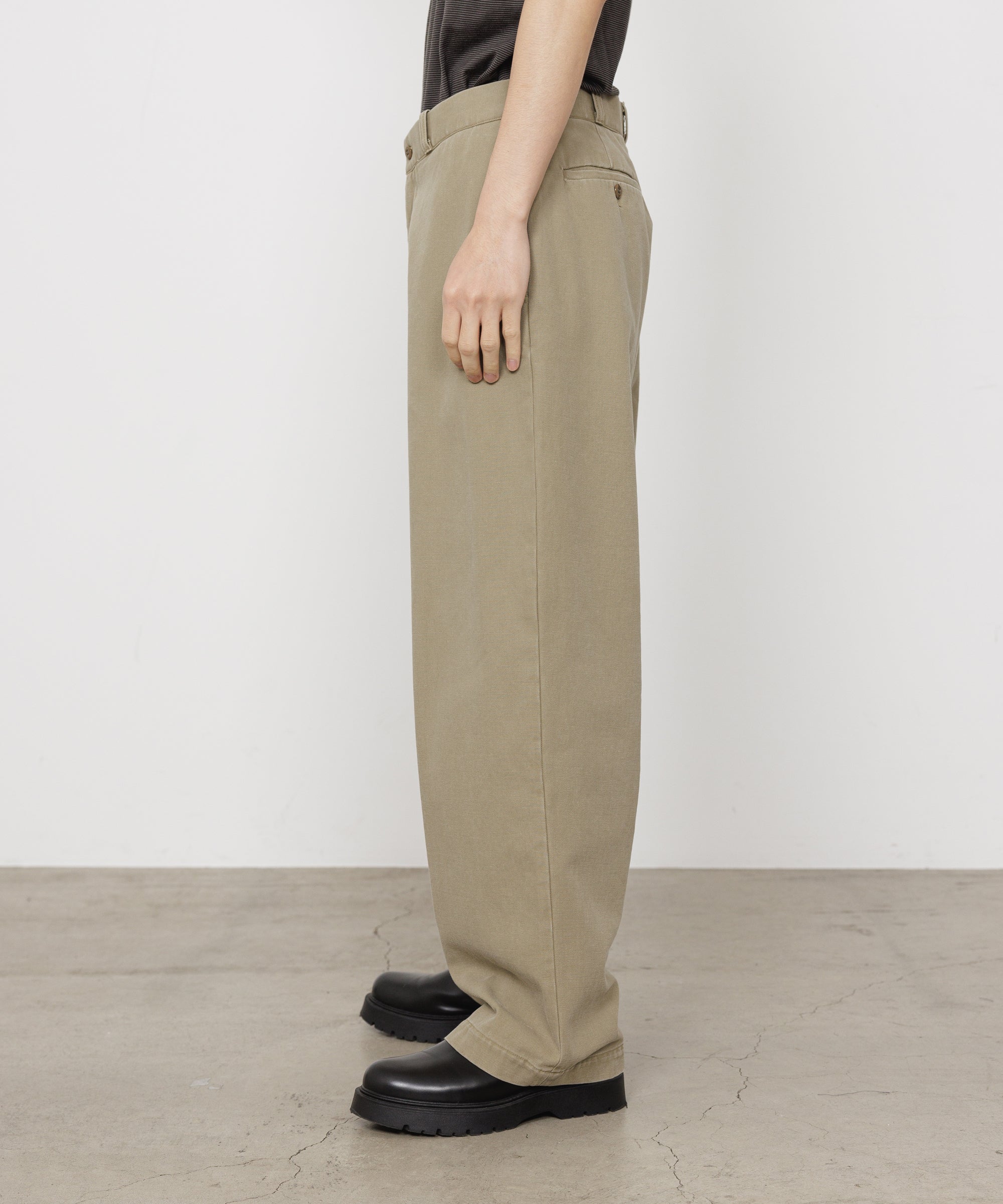 ORGANIC COTTON GABARDINE U.S.ARMY CHINO TROUSERS, Beige