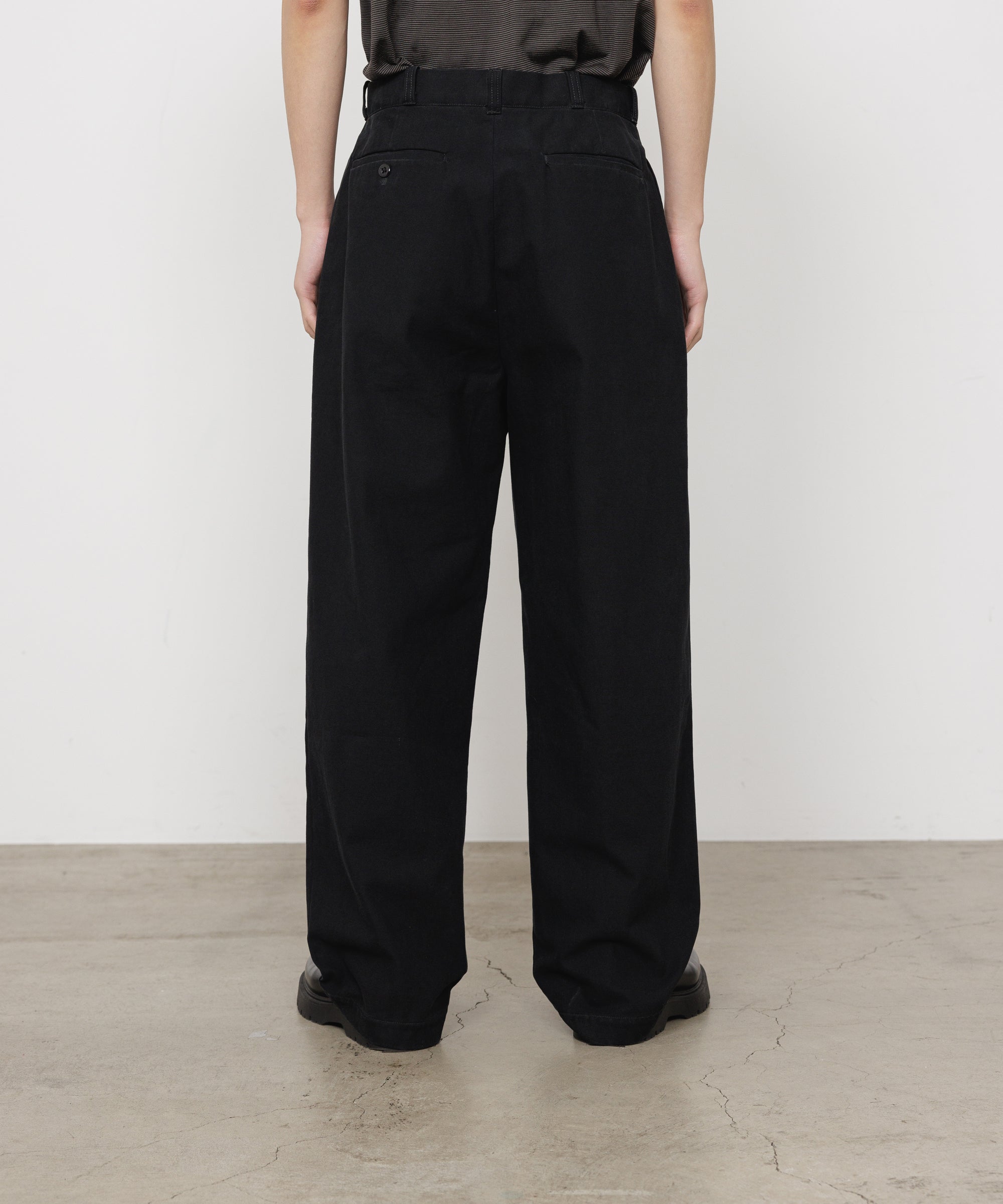 ORGANIC COTTON GABARDINE U.S.ARMY CHINO TROUSERS, Black