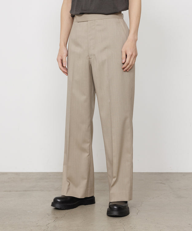 2/60 WOOL TROPICAL MELANGE REGULAR STRAIGHT TROUSERS, Beige