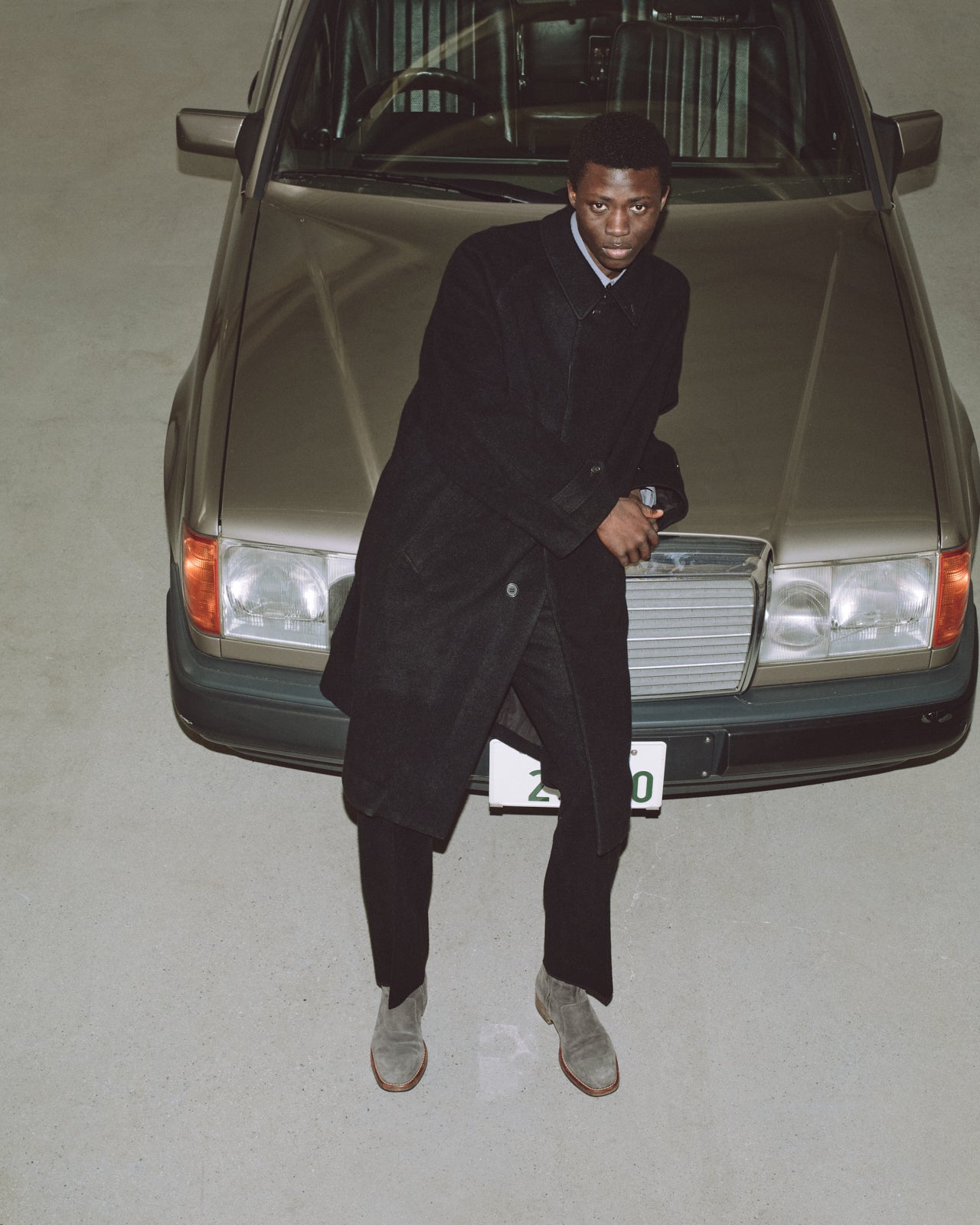 ウールカシミヤナッピングワッシャー /  ウォークアバウトコート, Black