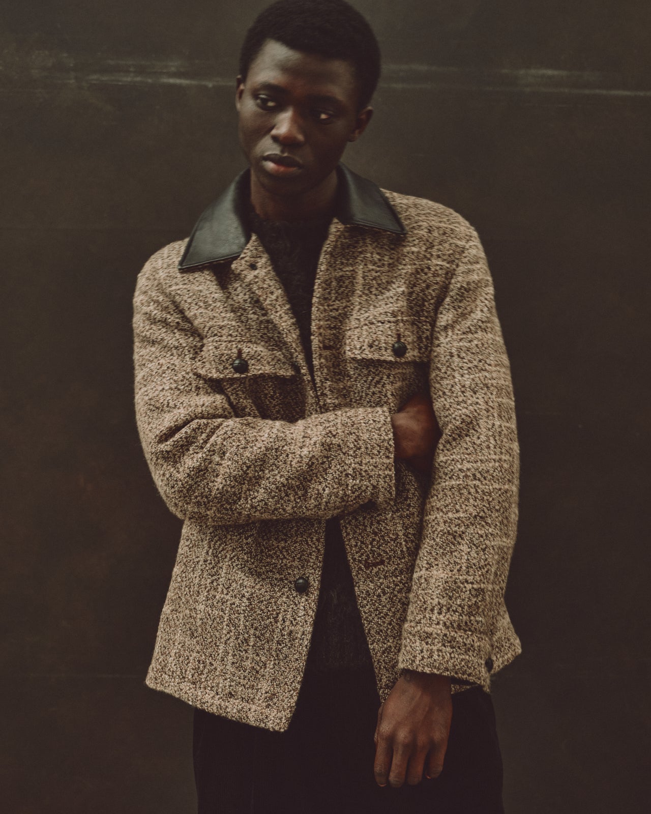 アルパカ スラブ ツィード / NEWロガージャケット, Natural Color Mix