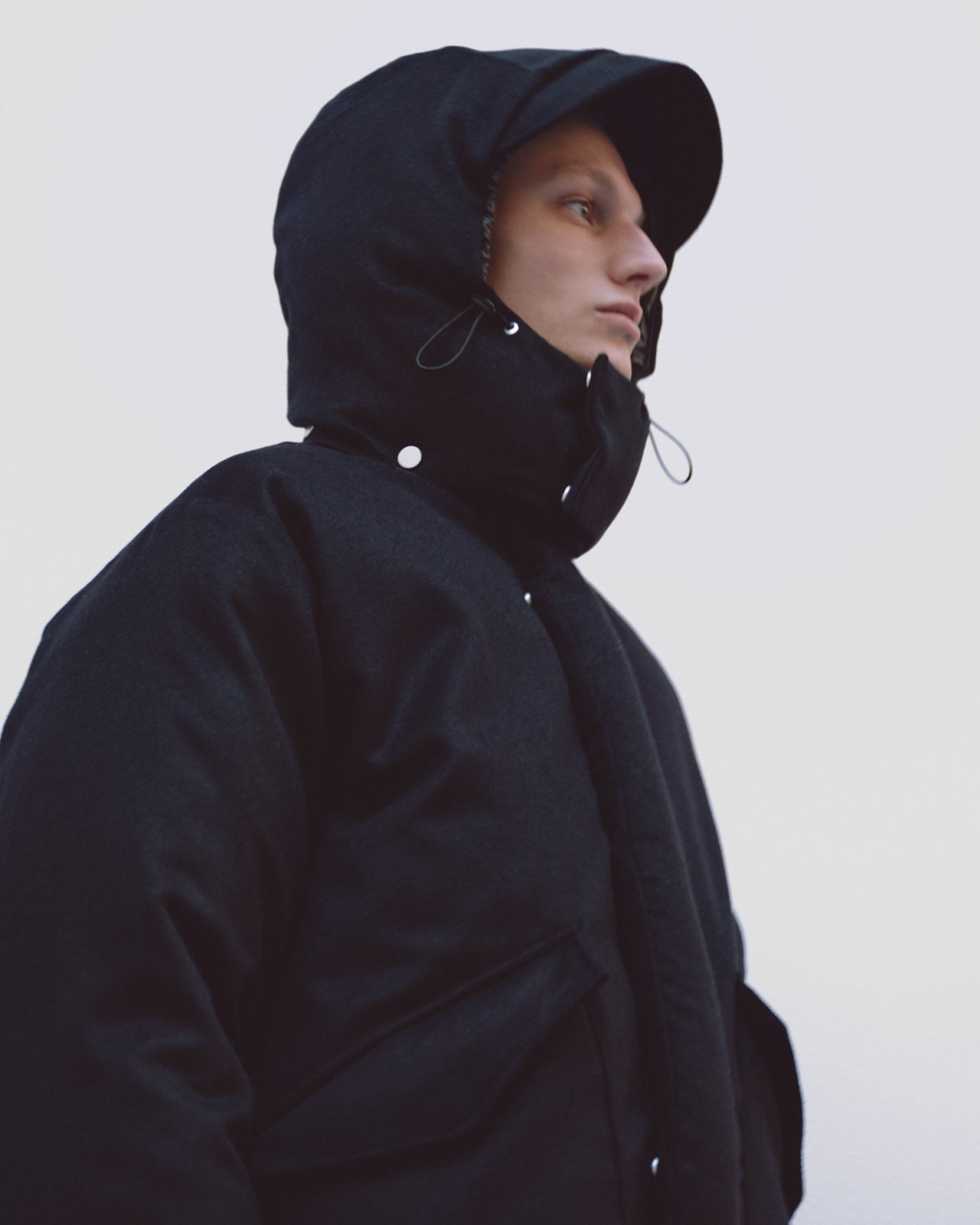 カシミヤフランネル / カシミヤダウンジャケット, D Navy