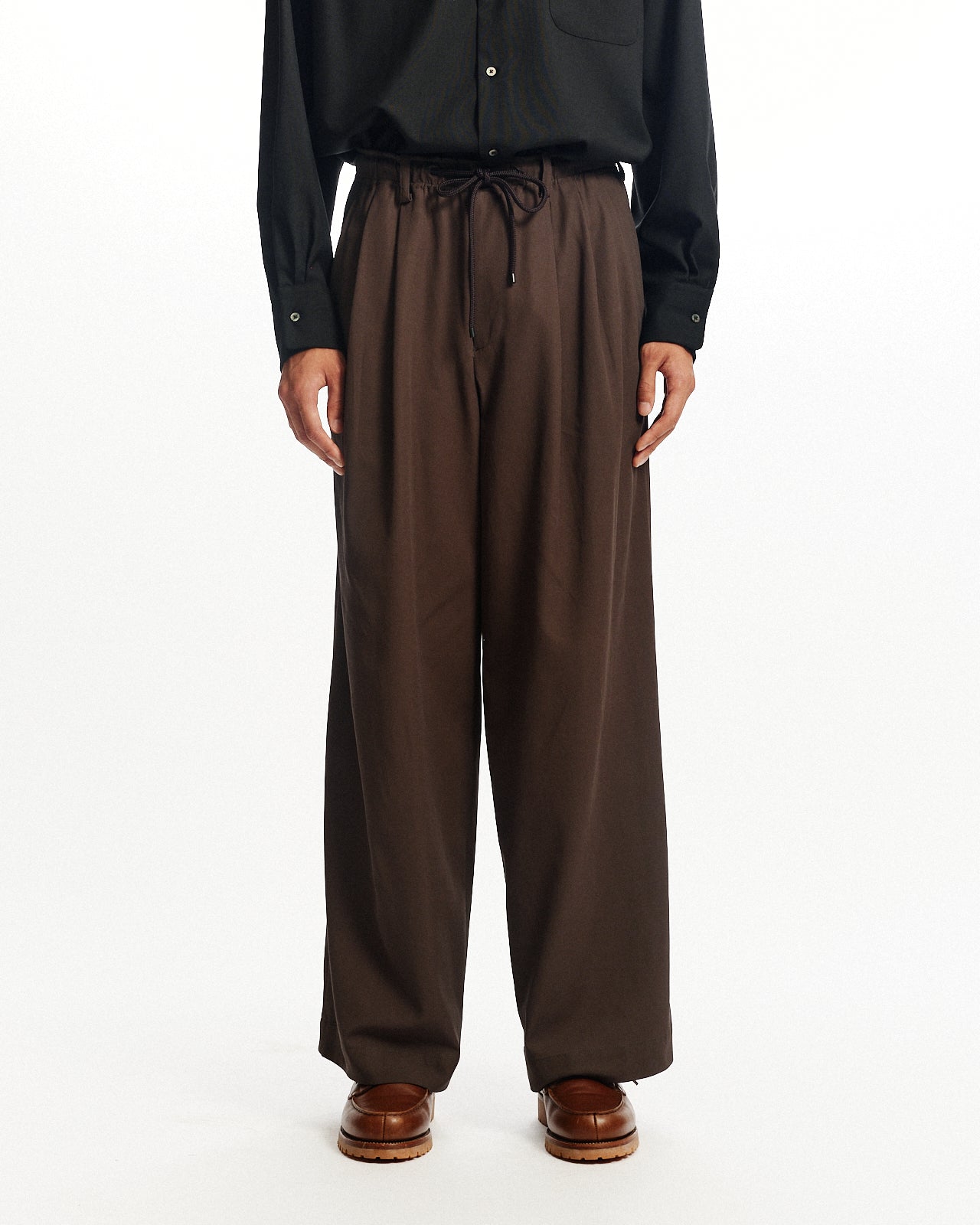 60/2オーガニック強燃ボイル3/2ツイル / トリプルプリーテッドイージートラウザーズ, Charcoal