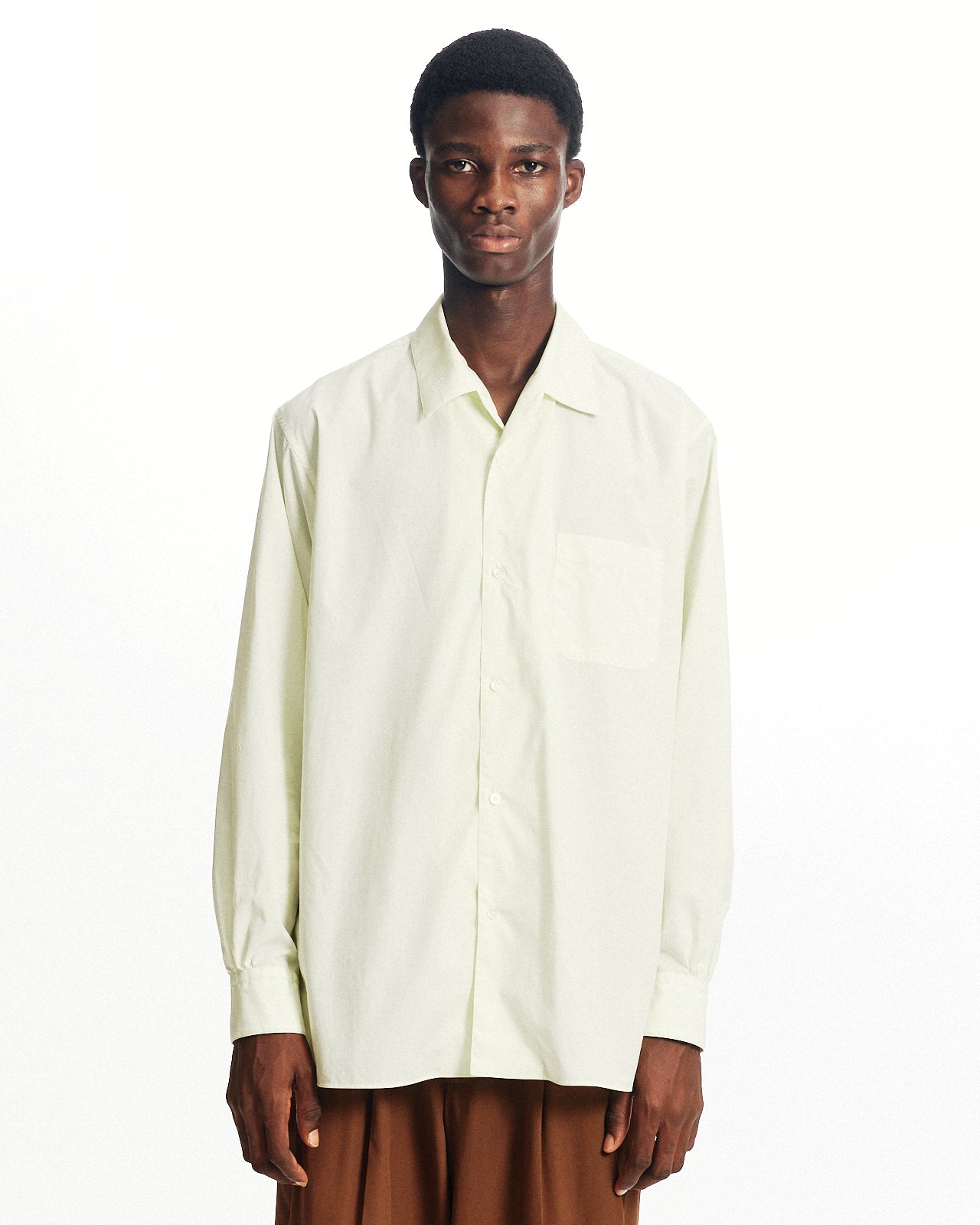 オーガニックGIZA80/1タイプライター / イタリアンオープンカラーシャツ, Lemon