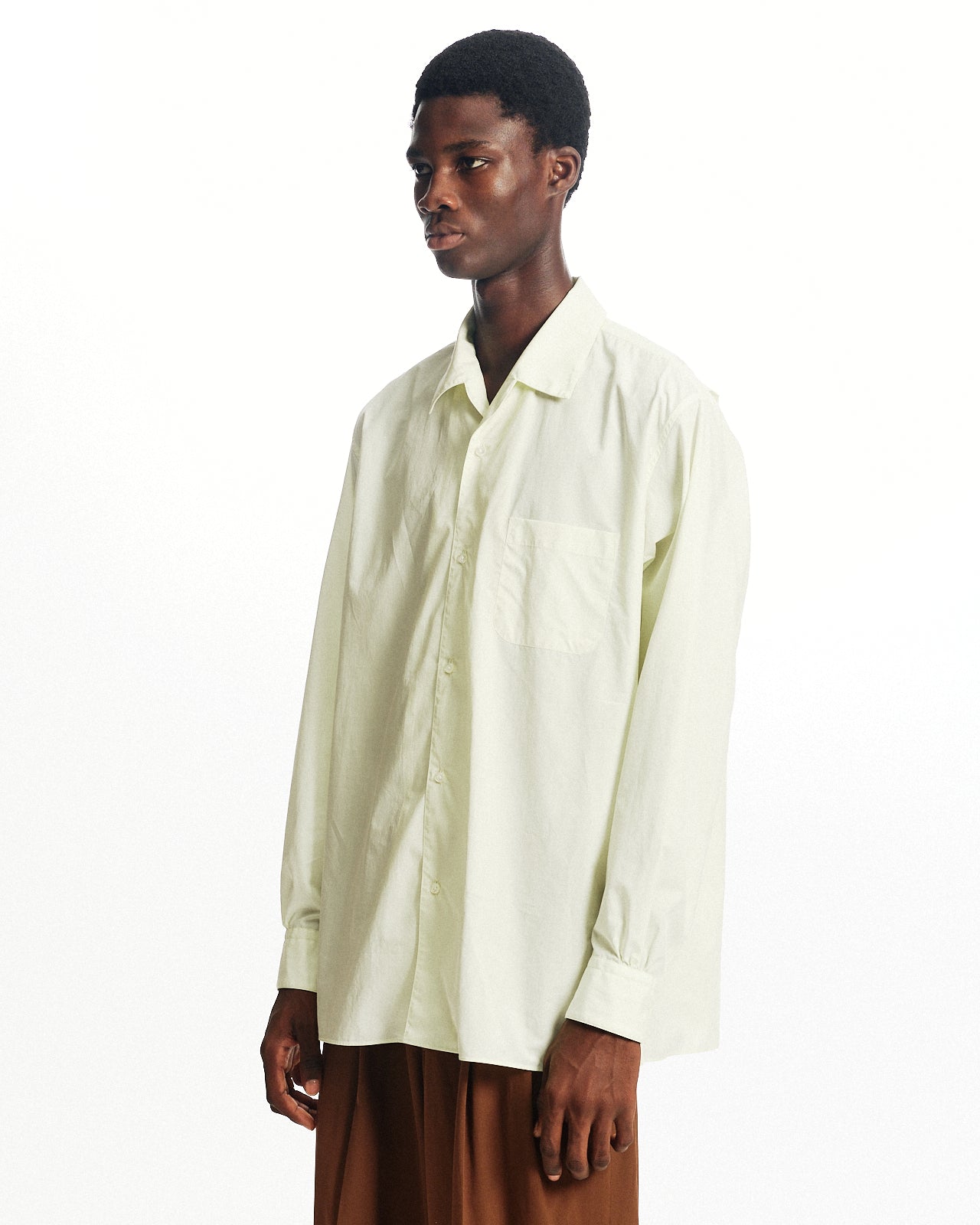 オーガニックGIZA80/1タイプライター / イタリアンオープンカラーシャツ, Lemon