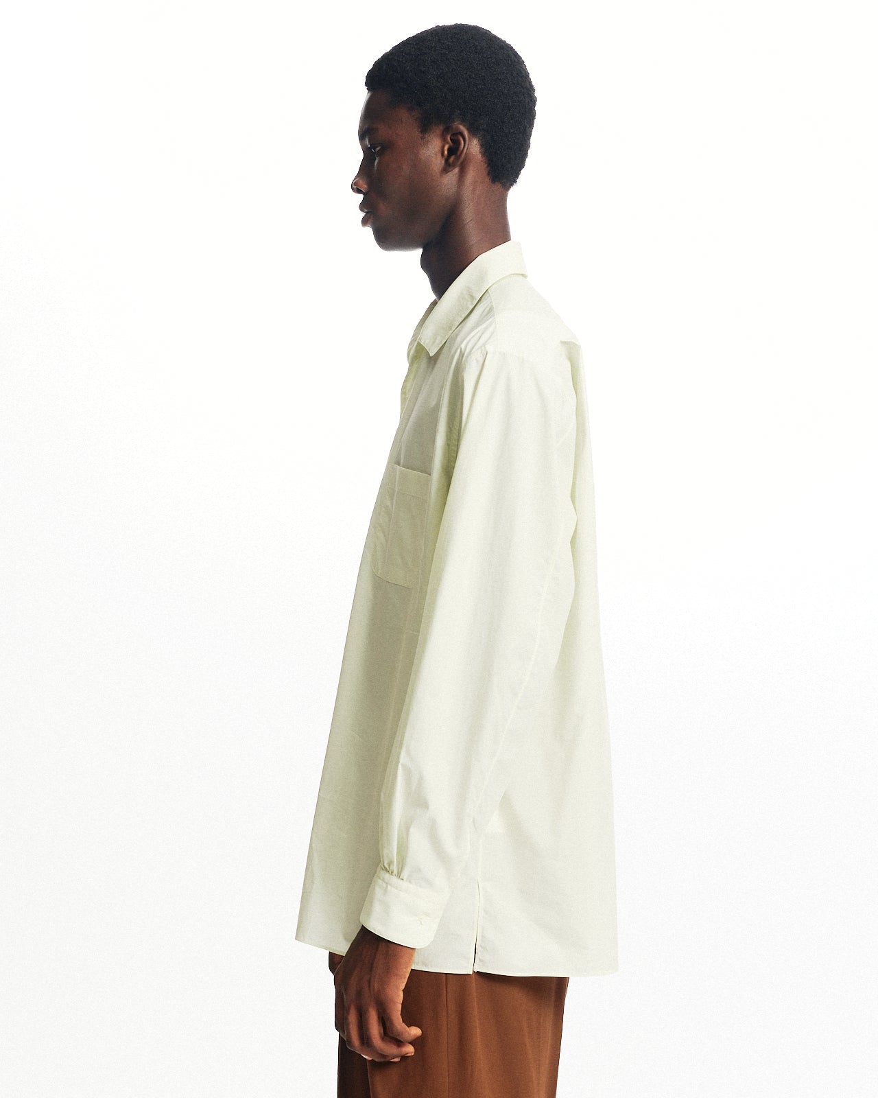 オーガニックGIZA80/1タイプライター / イタリアンオープンカラーシャツ, Lemon