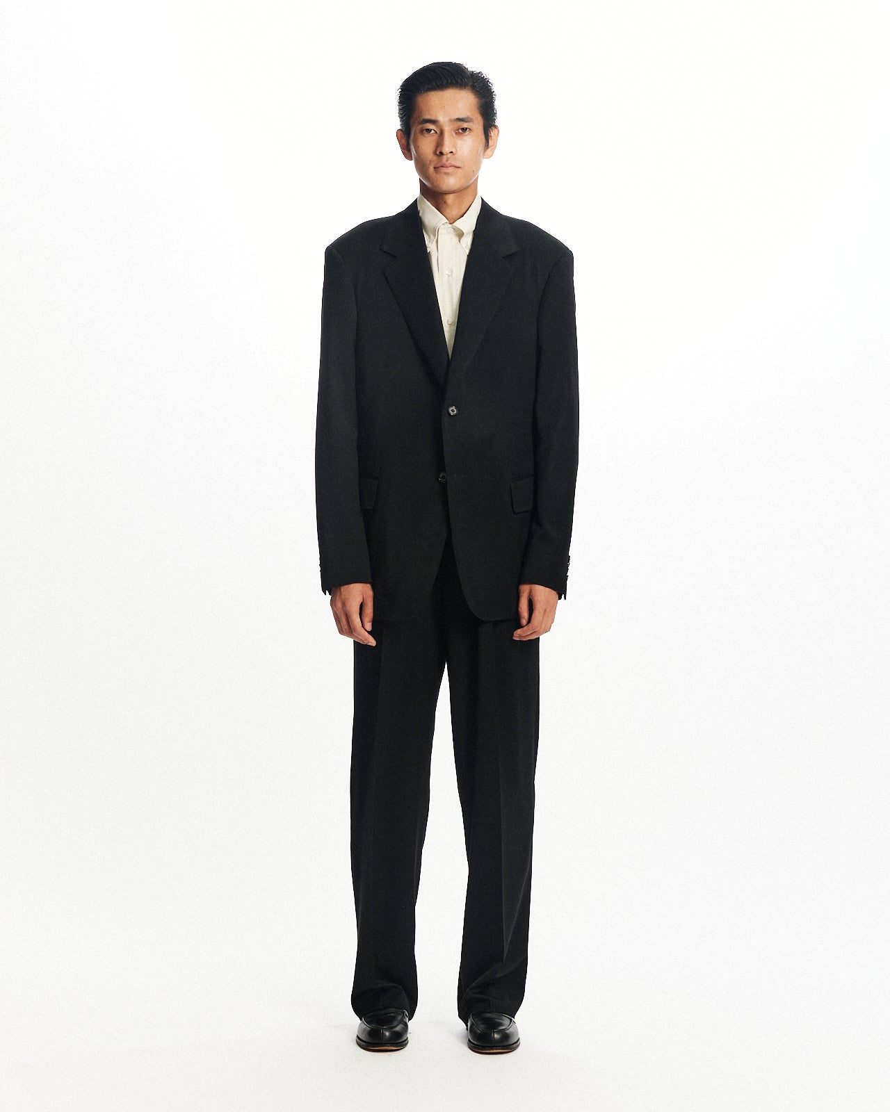 スーパー200sウールサテン / ギヨームジャケット, Black