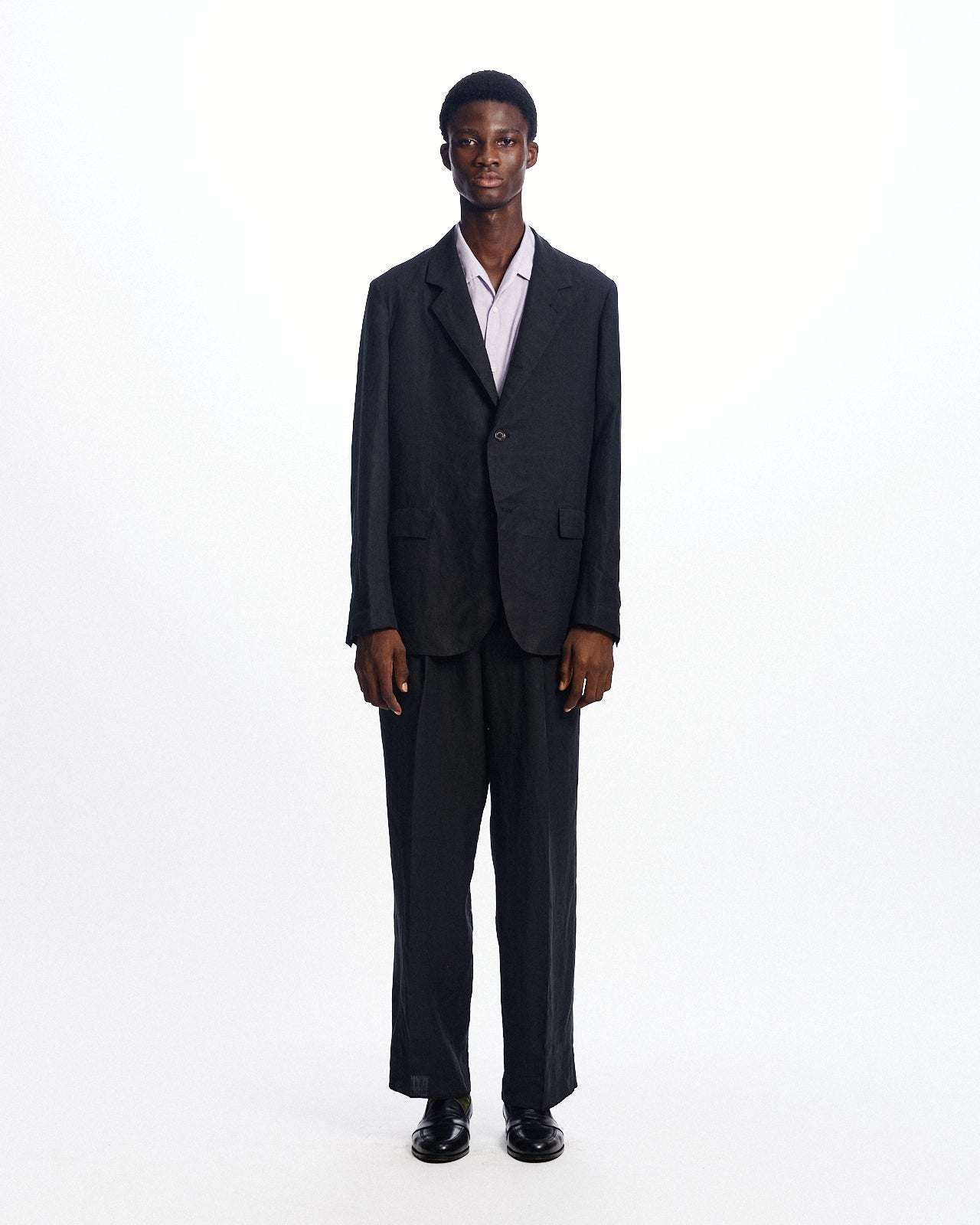 80/1ヘンプタイプライター / サックコート, Black