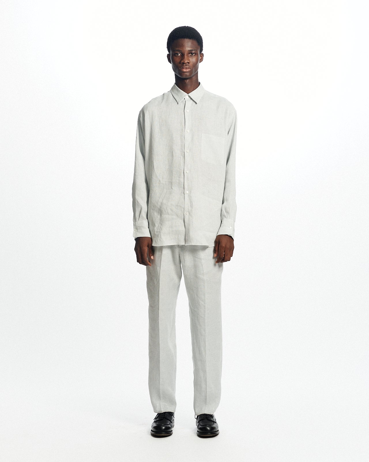 ヘンプ細布 / フラットテーパードイージートラウザーズ, Ice