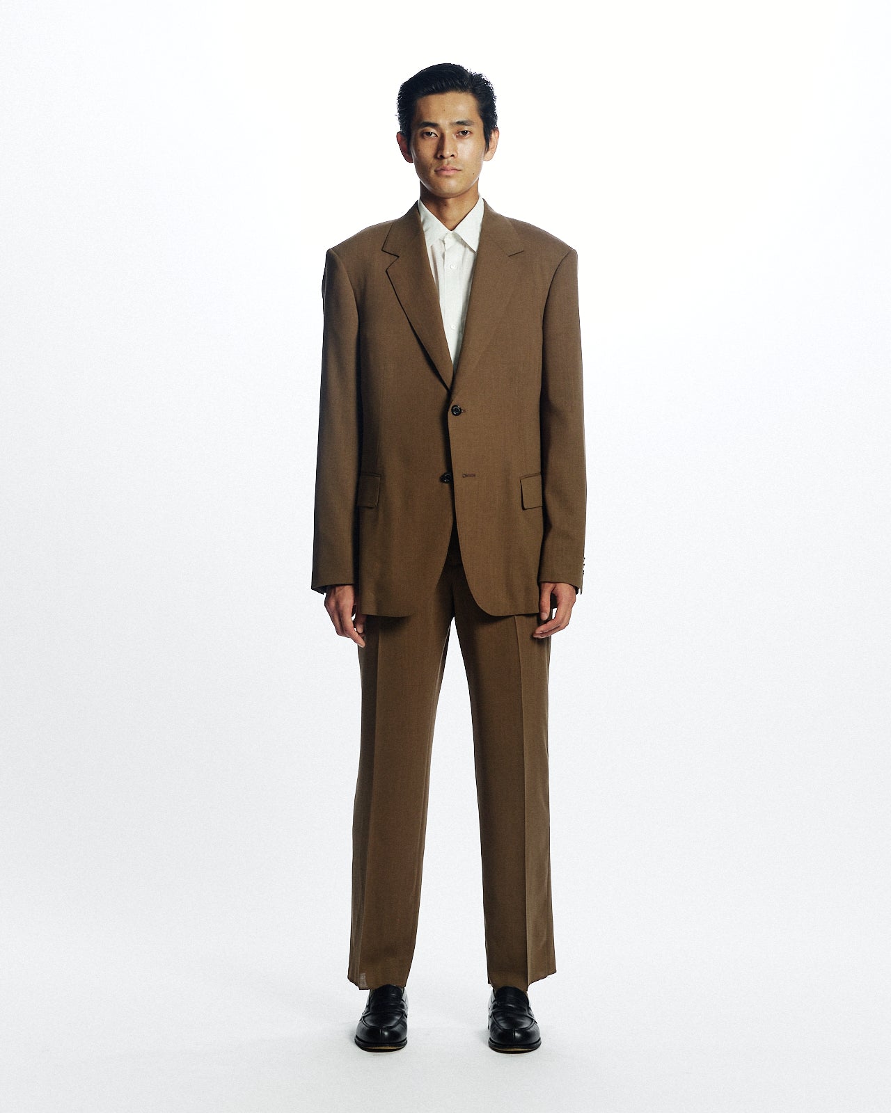 オーガニックウールライトサージ / フラットテーパードトラウザーズ, Greige