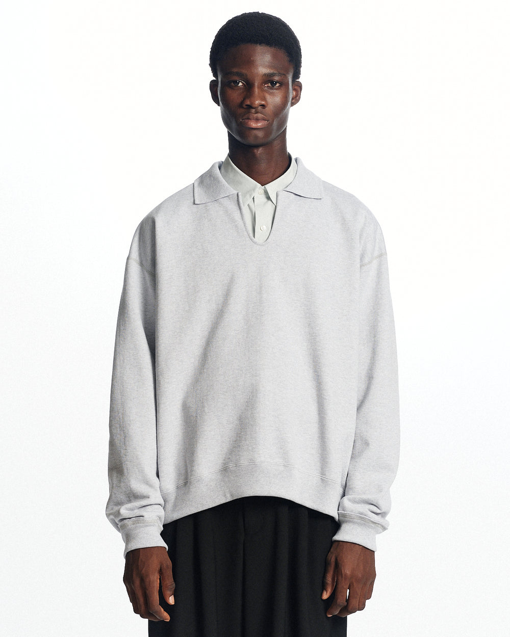 オーガニックコットンヘビー吊裏毛 / スキッパーコンフォートスウェット, Ash Gray