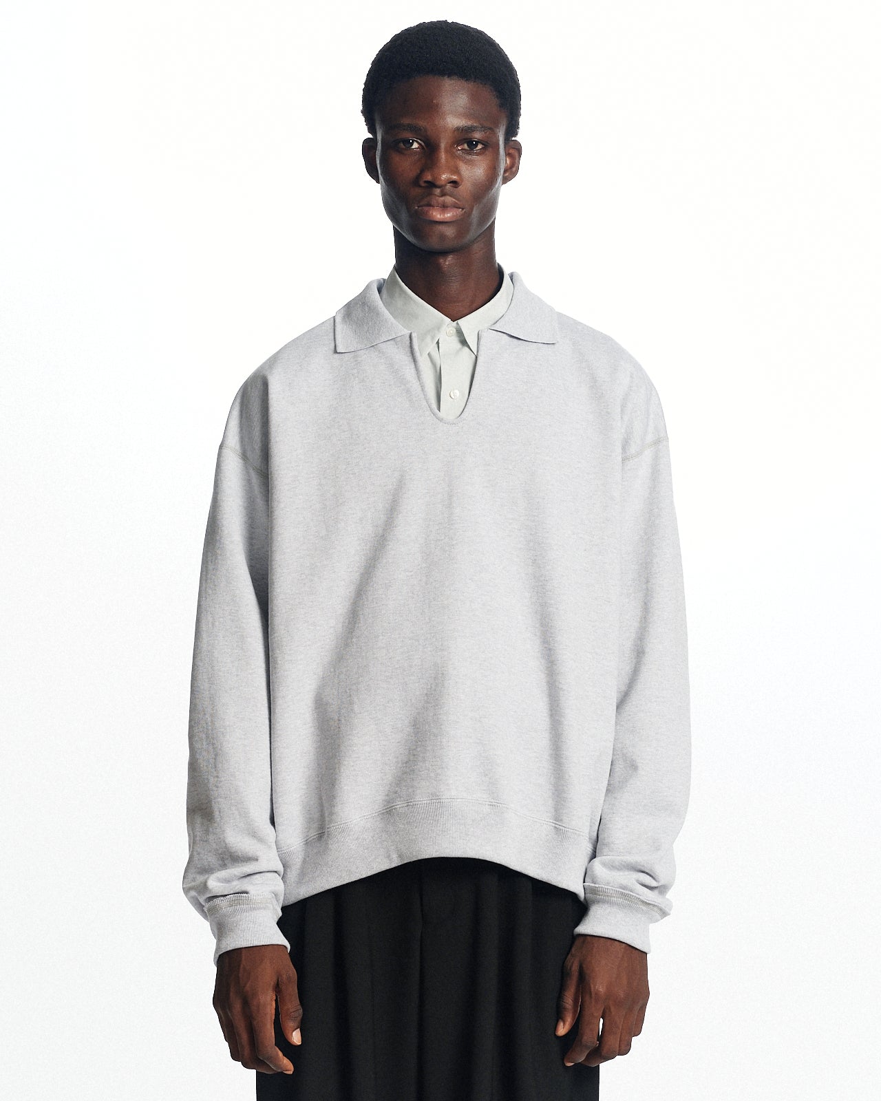 オーガニックコットンヘビー吊裏毛 / スキッパーコンフォートスウェット, Ash Gray