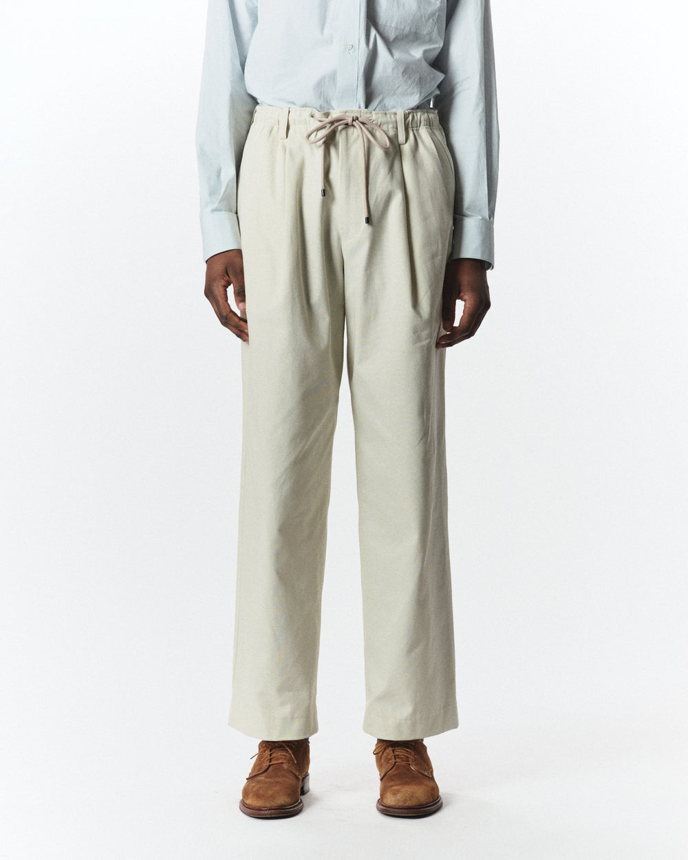 Organic Cotton Survival  Cloth® / Double Pleated Easy Trousers, Ivory