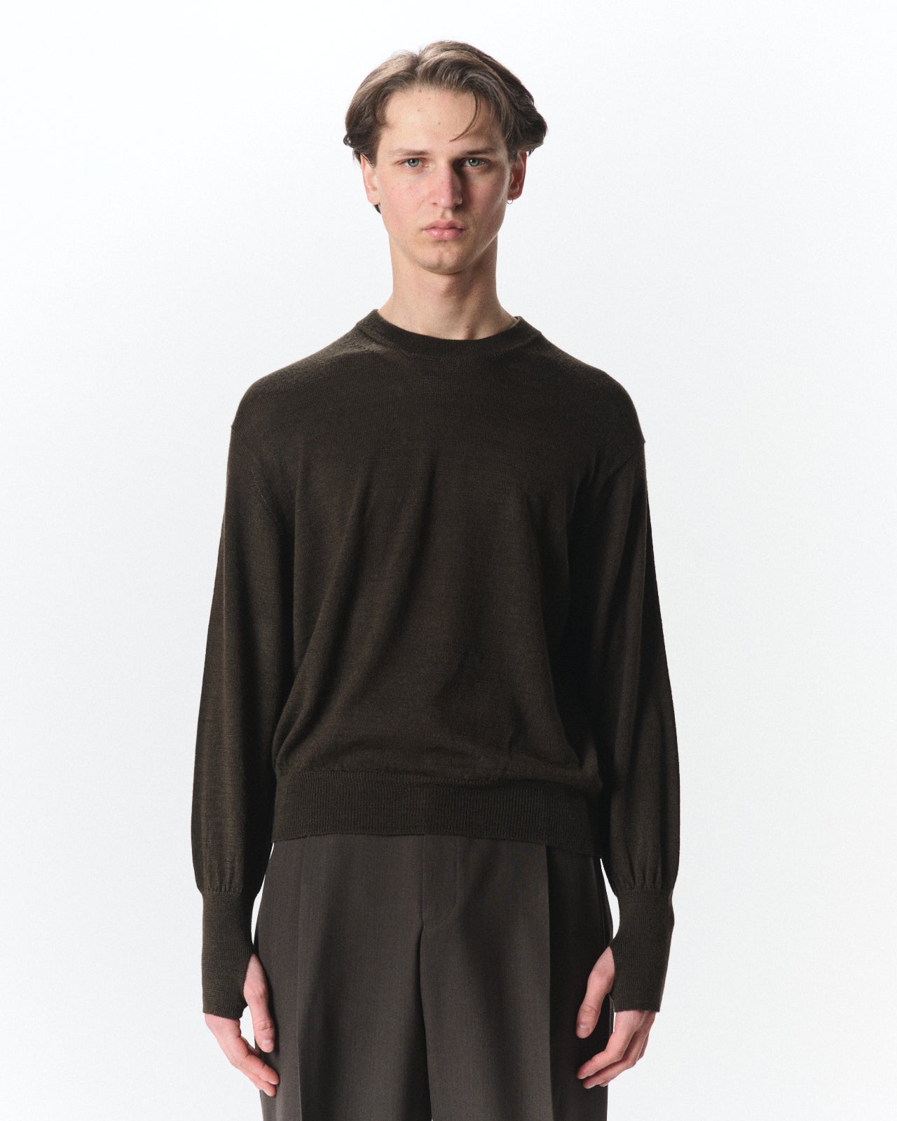 アルパカ16 / クルーネックジャンパー, Dark Olive