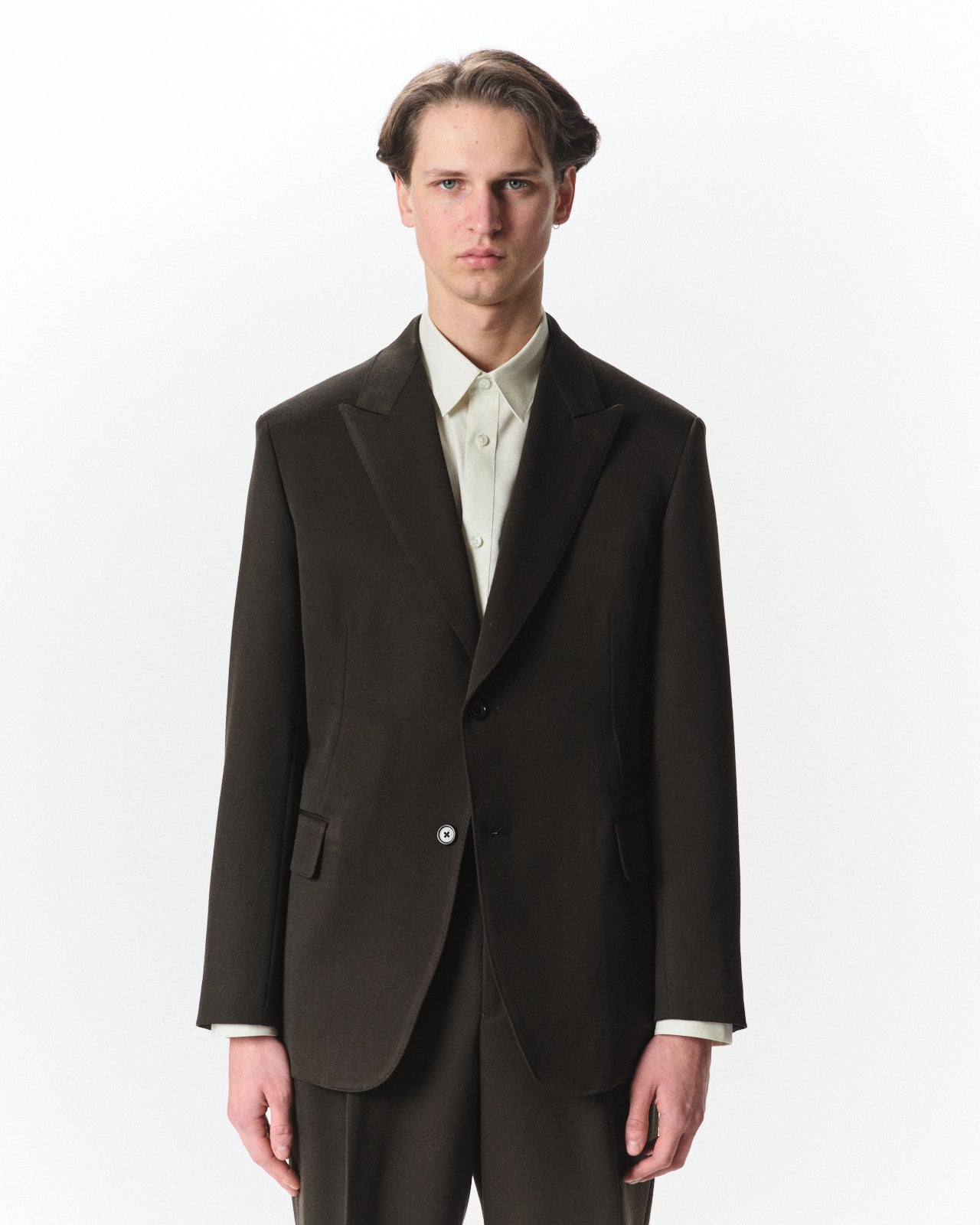 ポロワースタキシードクロス / ピークドラペルツーボタンジャケット, Dark Olive