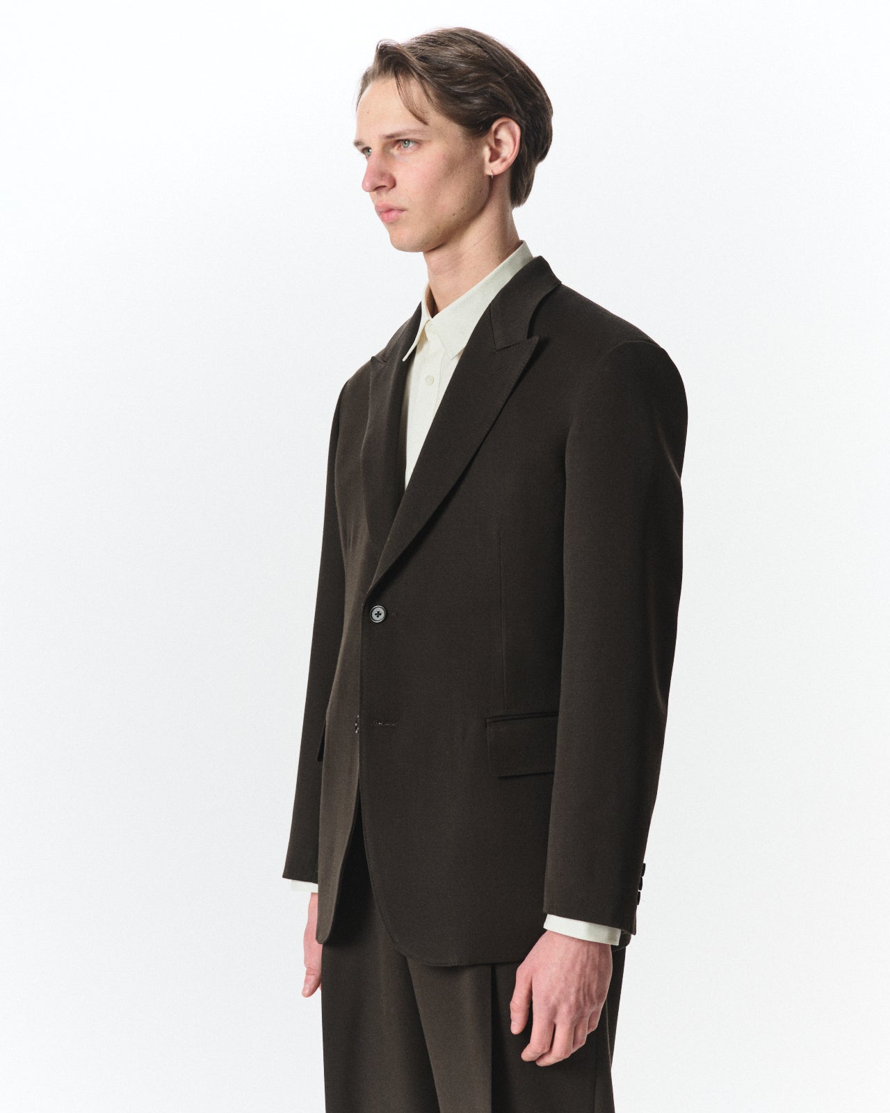 ポロワースタキシードクロス / ピークドラペルツーボタンジャケット, Dark Olive