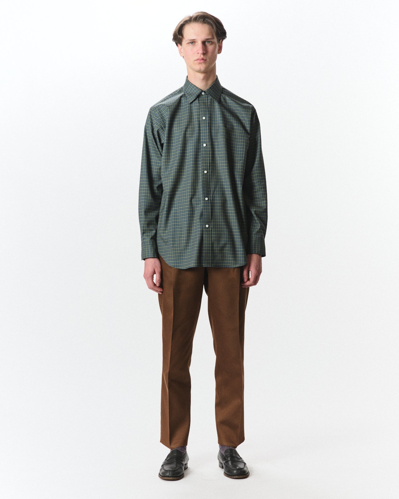 Bratac Silk × Organic Wool Double Cloth / Anton Trousers, Amber
