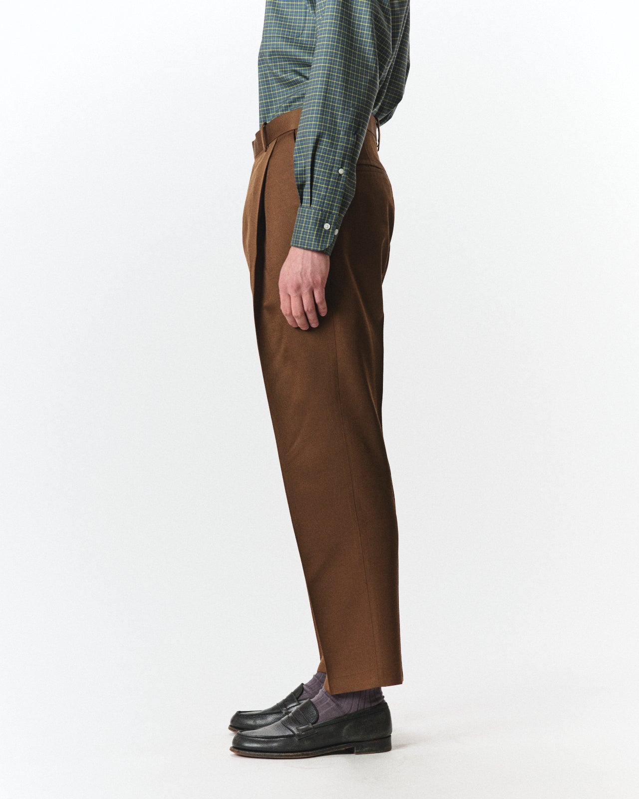 Bratac Silk × Organic Wool Double Cloth / Anton Trousers, Amber