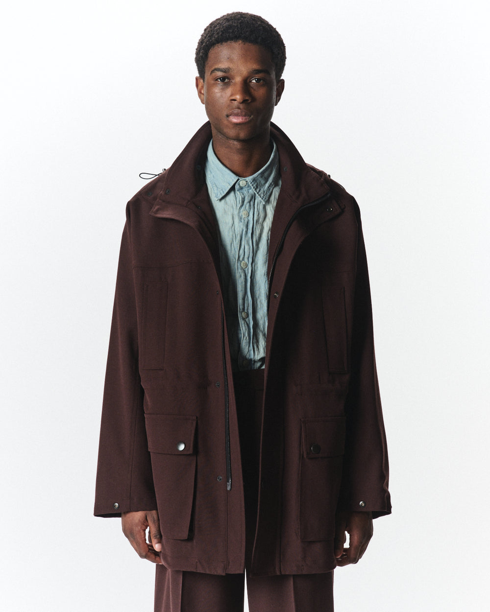 Organic Wool Survival Cloth / Mountain Parka, Dark Brown