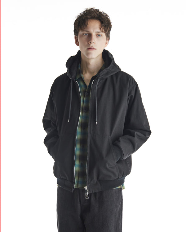 ORGANIC COTTON DUCK FULL LINNING WORKERS PARKA, Black