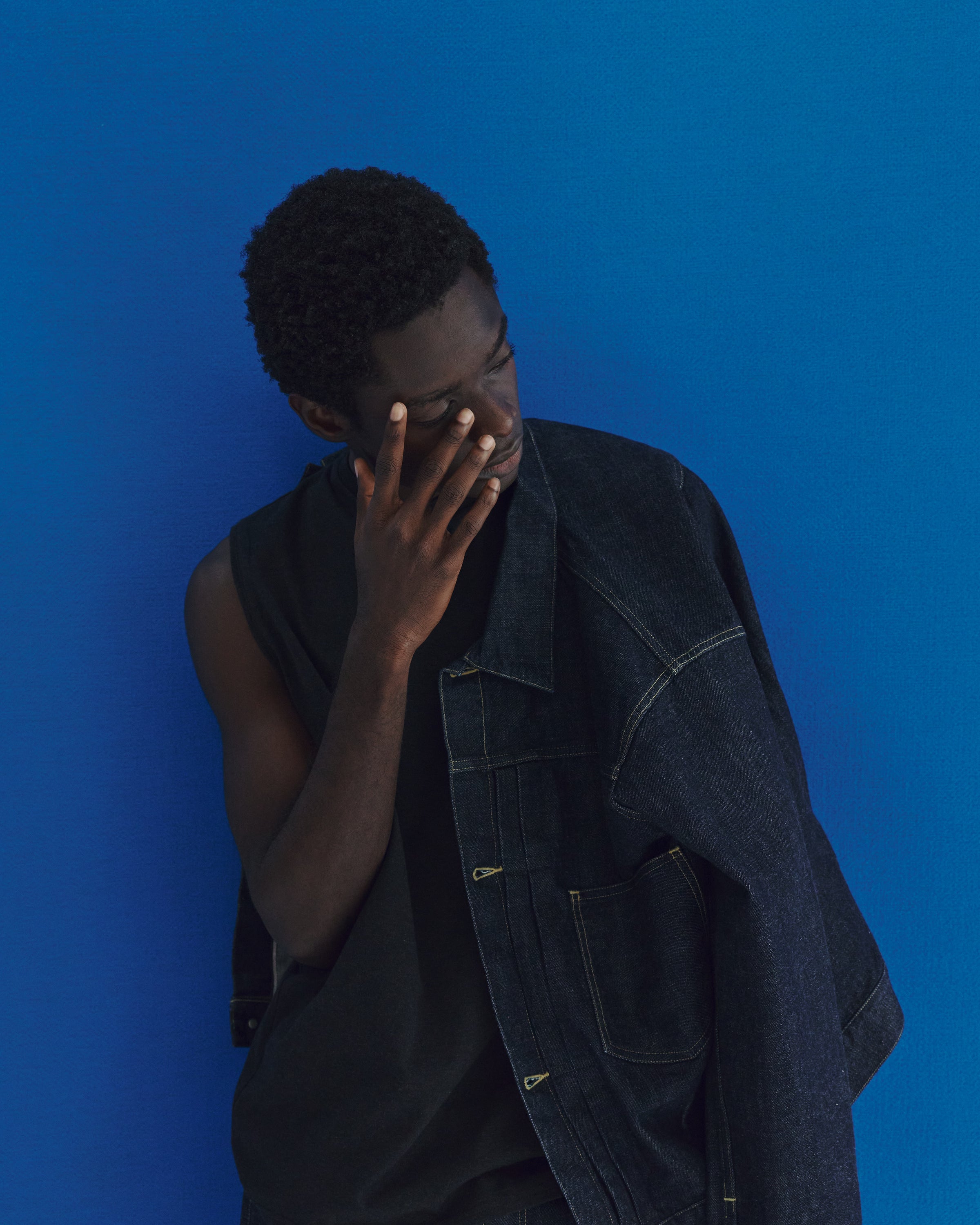 オーガニックコットン40/2天竺 / スリーブレスTee, Heather Black