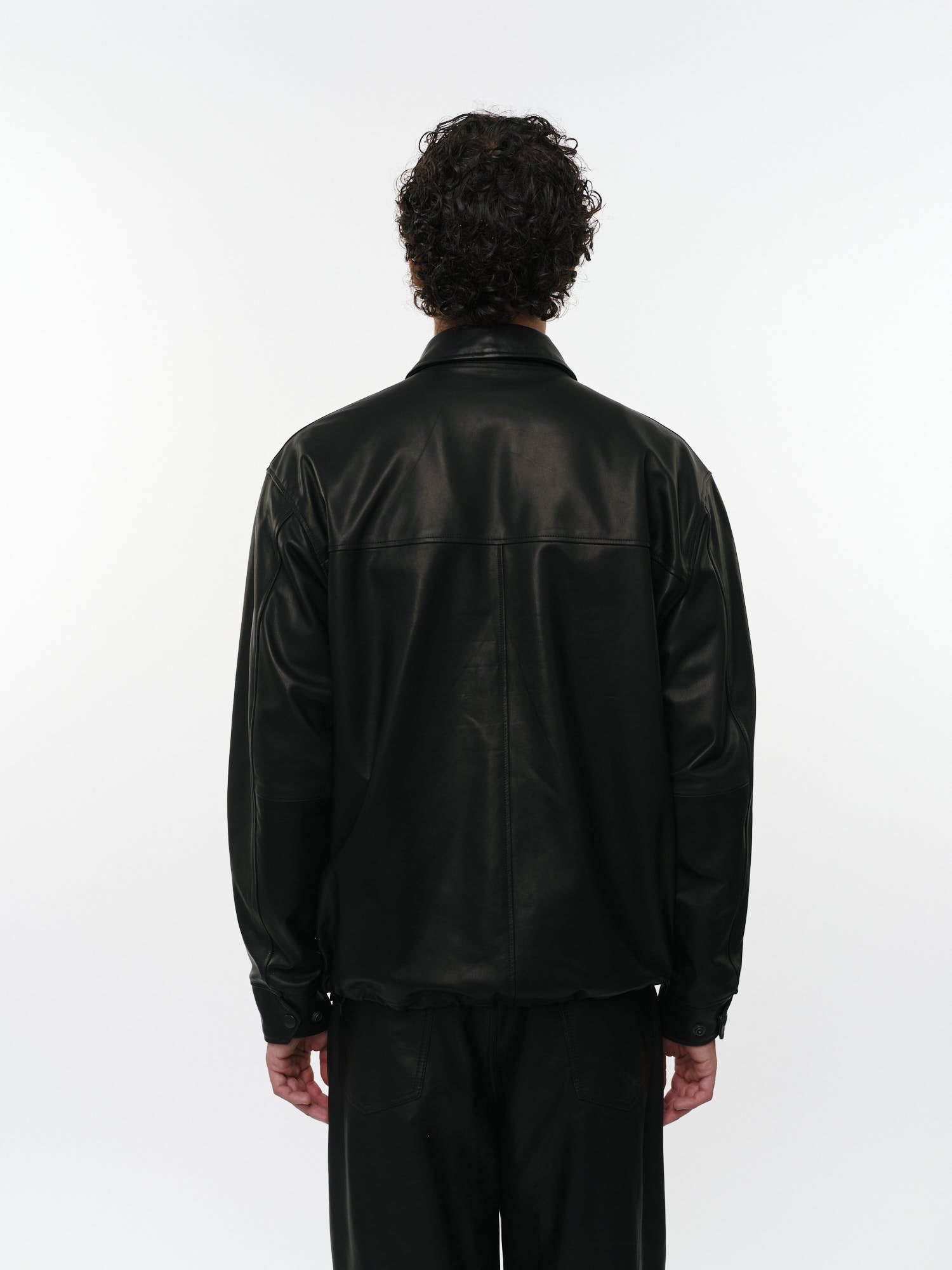 シープレザー / レザーコーチジャケット, Black