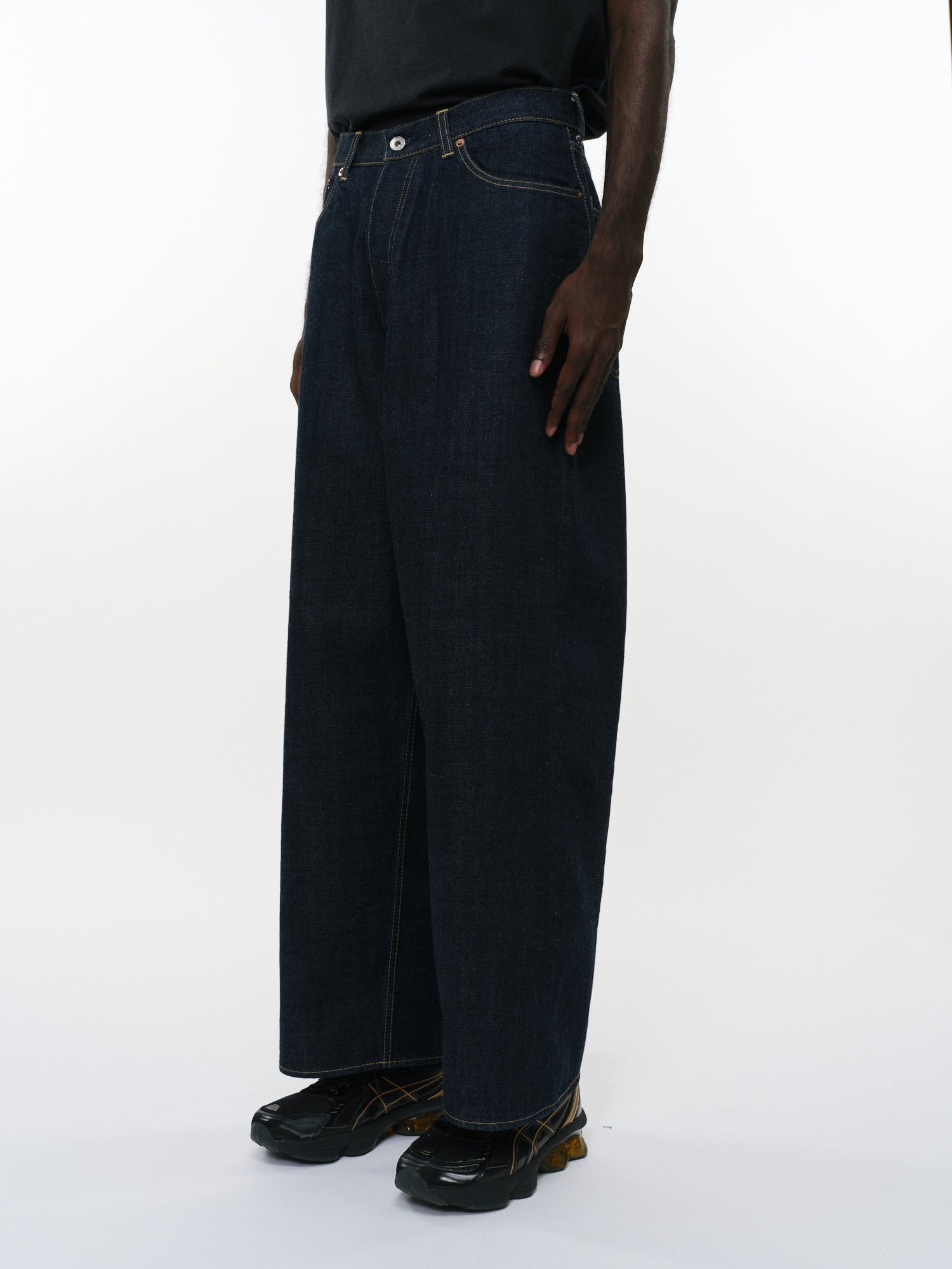 オーガニックコットン13.5ozセルビッチデニム / バギージーンズ, Indigo O.W