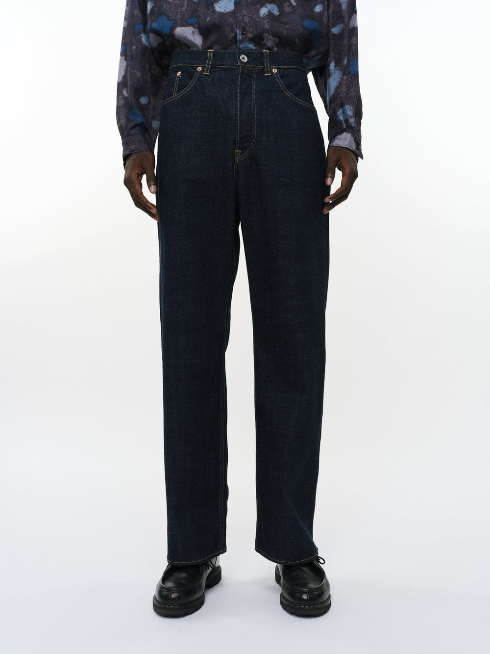 オーガニックコットン13.5ozセルビッチデニム / クリーンシリンダーフィットジーンズ, Indigo O.W