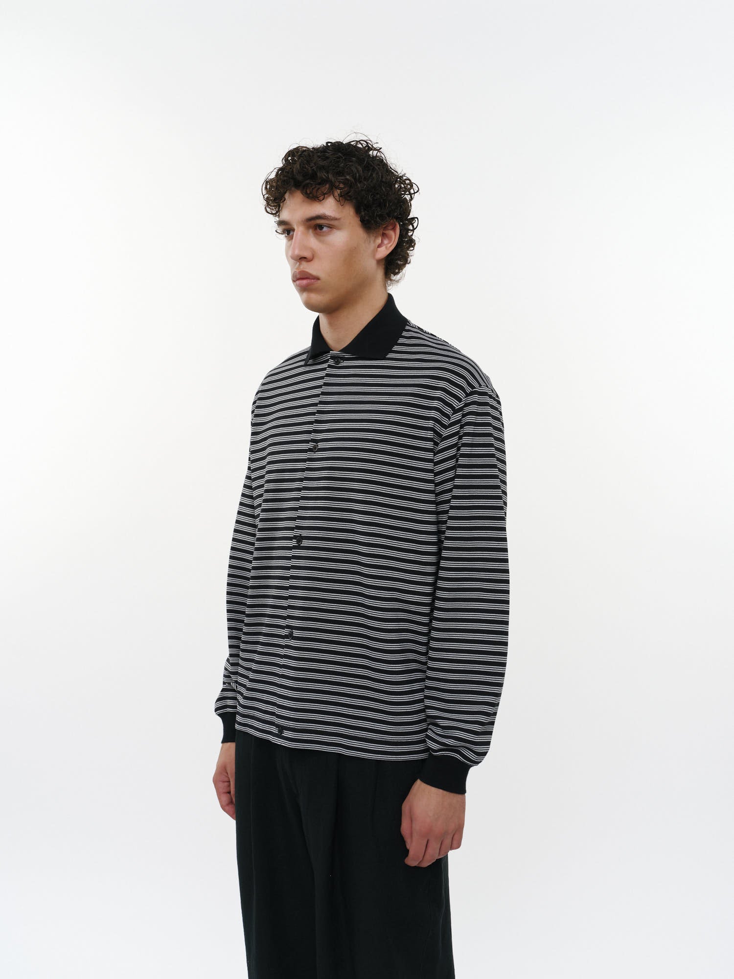 オーガニックコットン強燃ドライカノコ / シャツカーディガン, Black Border