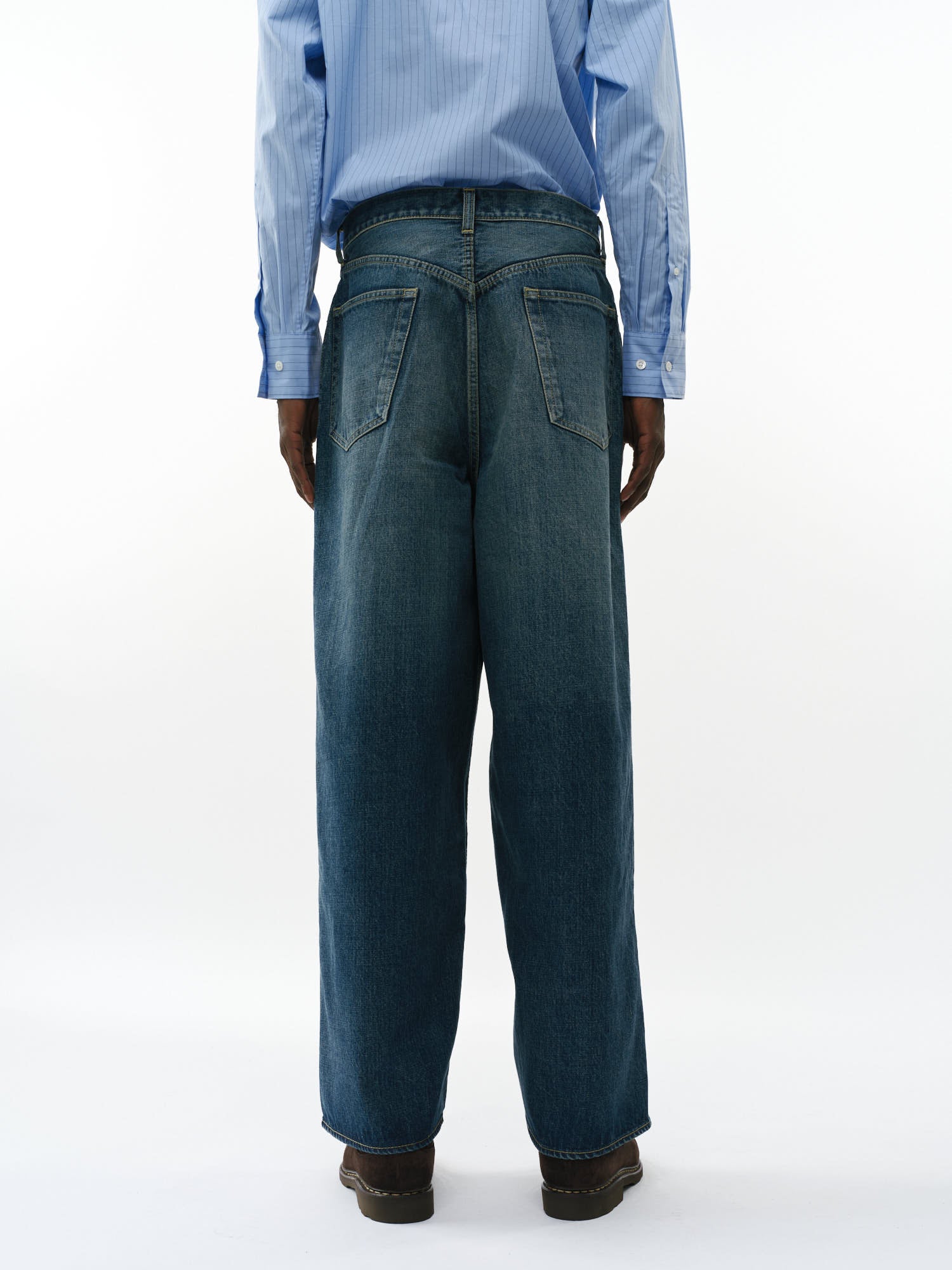 オーガニックコットン13.5ozセルビッチデニム / バギージーンズ, Indigo V.W