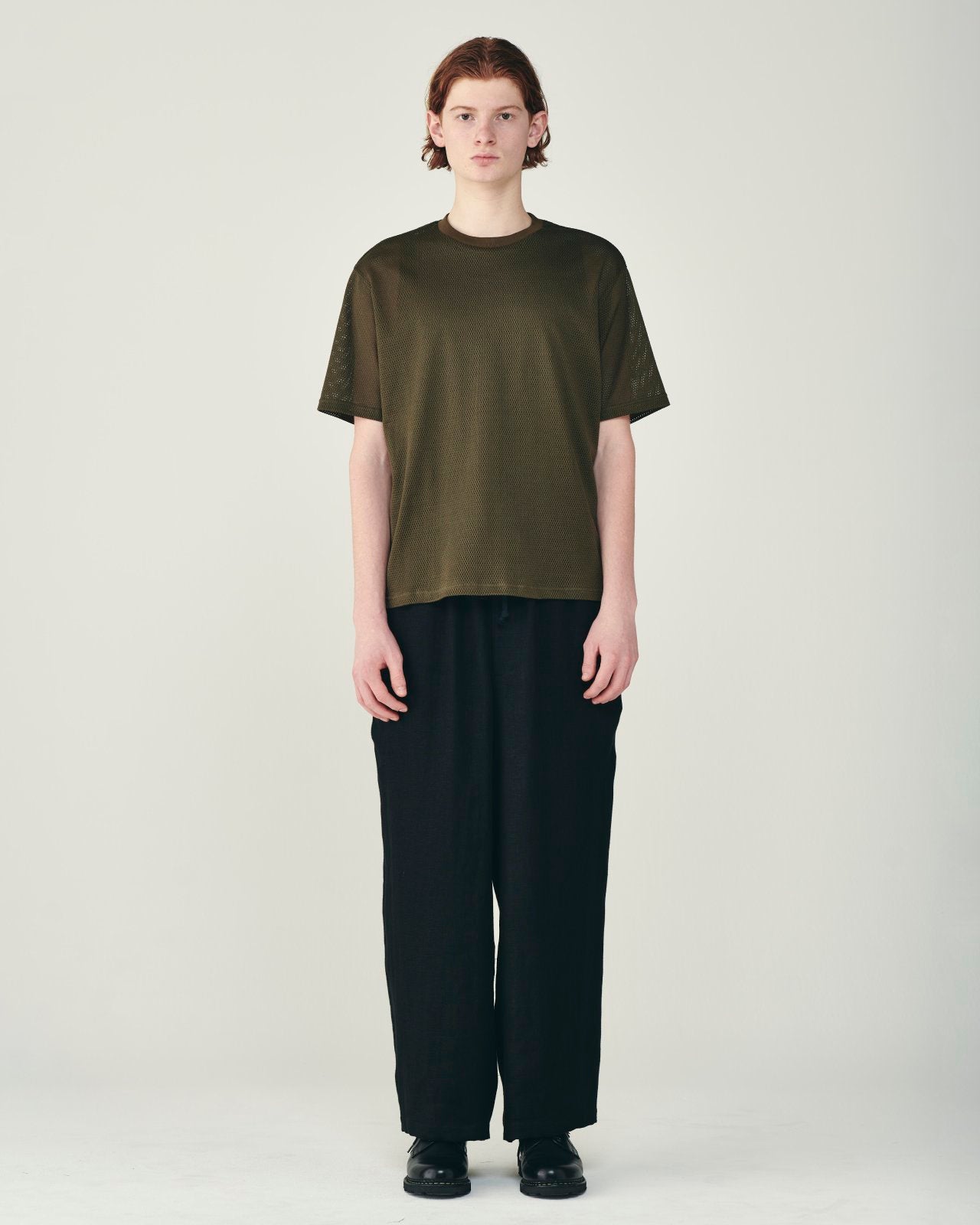 40/2 オーガニックコットンメッシュ / クルーネック Tee, Olive