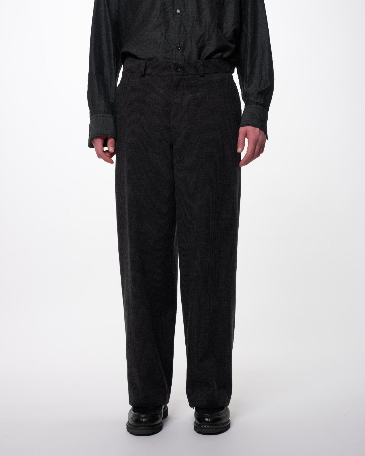 Super 120s Wool Corduroy / USMC Slacks, Top Gray