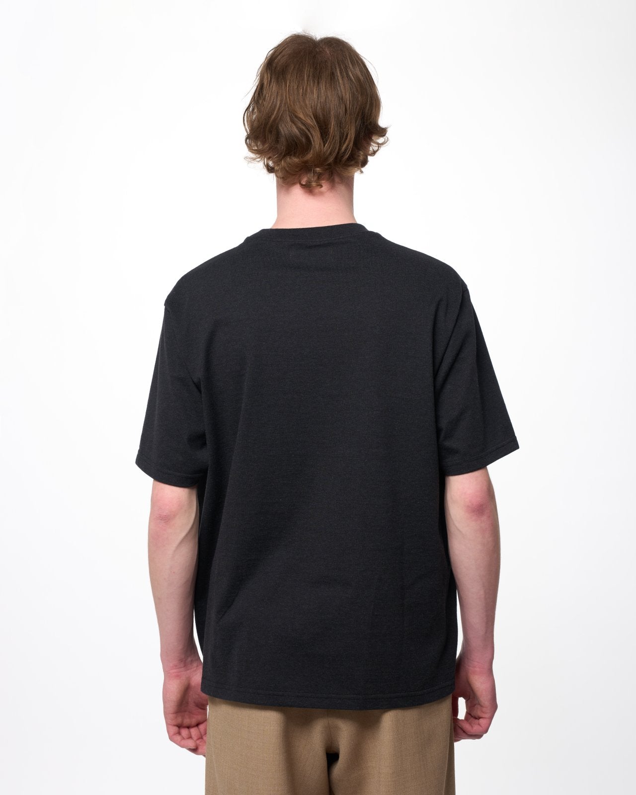 オーガニックコットン40/2天竺 / クルーネックS/S Tee, Heather Black