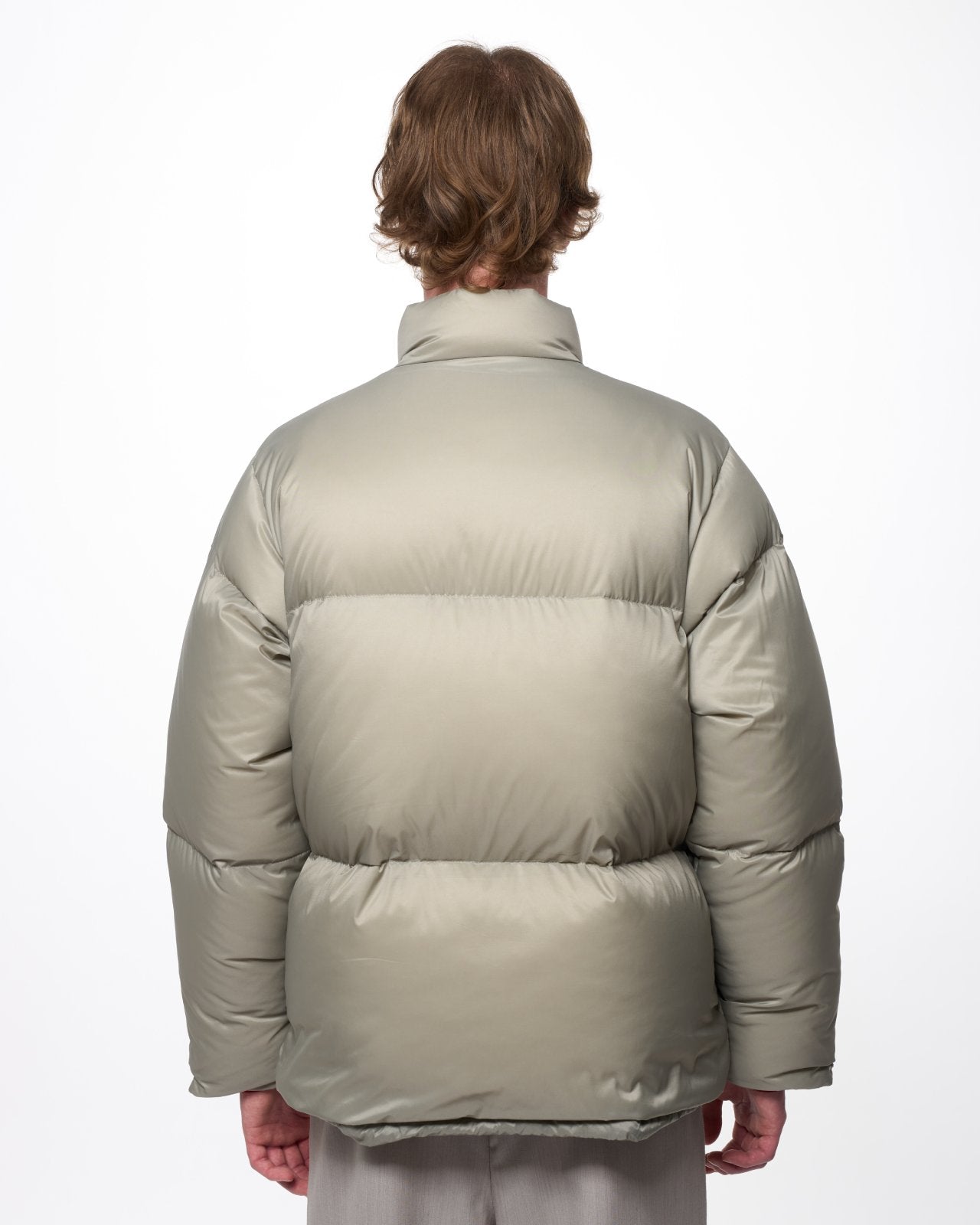 Recycled Nylon Mini Ripstop / Down Jacket, Light Gray
