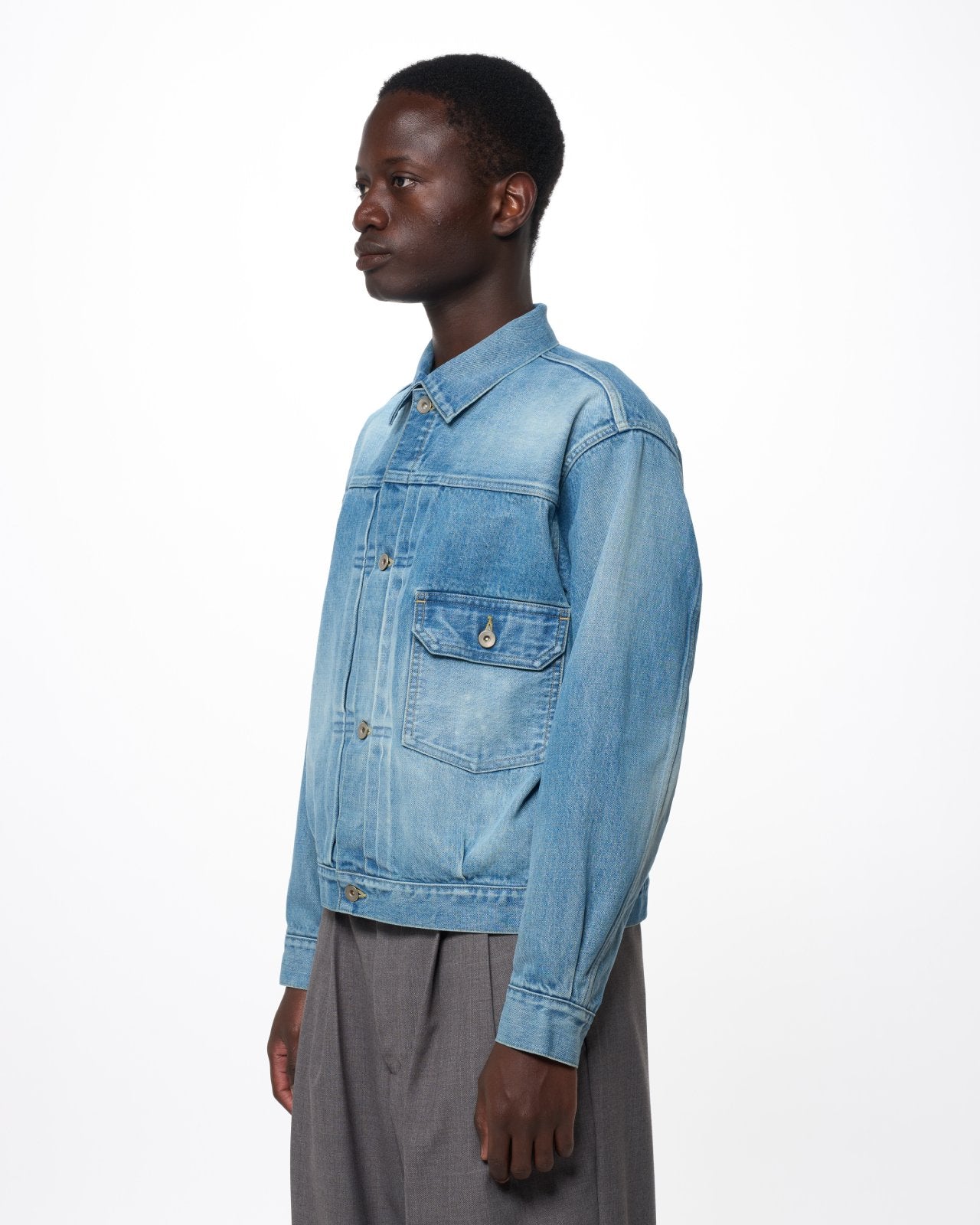 Organic Cotton 13.5oz Selvedge Denim / Type-1 Denim Jacket, Indigo V.W