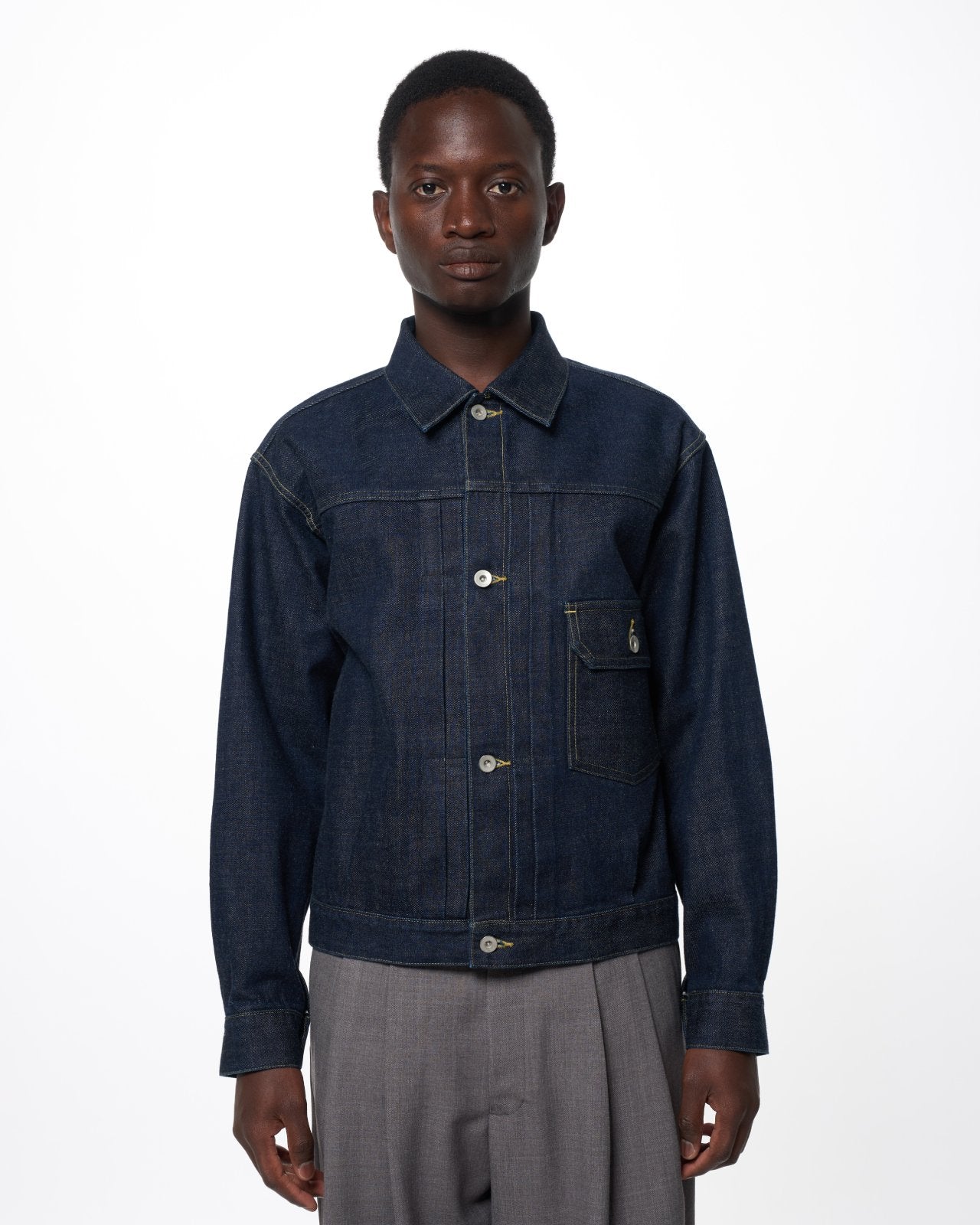 Organic Cotton 13.5oz Selvedge Denim / Type-1 Denim Jacket, Indigo O.W