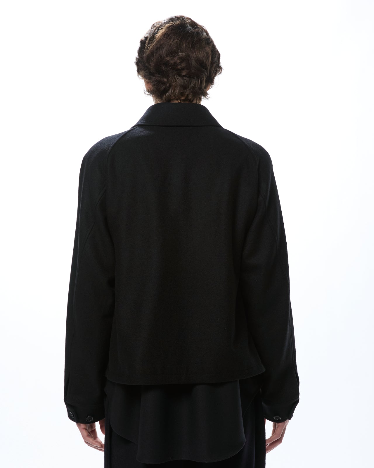 Cashmere Light Melton / Flying Man Jacket, Black