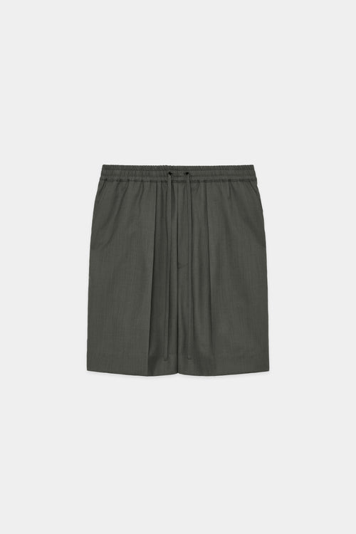 SUPER 120'S WOOL TROPICAL CLASSIC FIT EASY SHORTS, Olive Gray