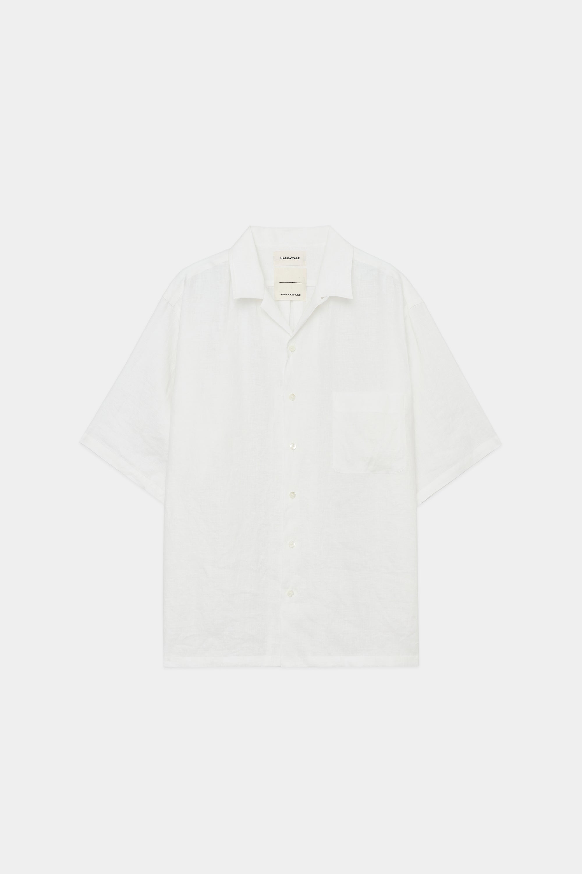 ヘンプ細布 / オープンカラーシャツ S/S, White